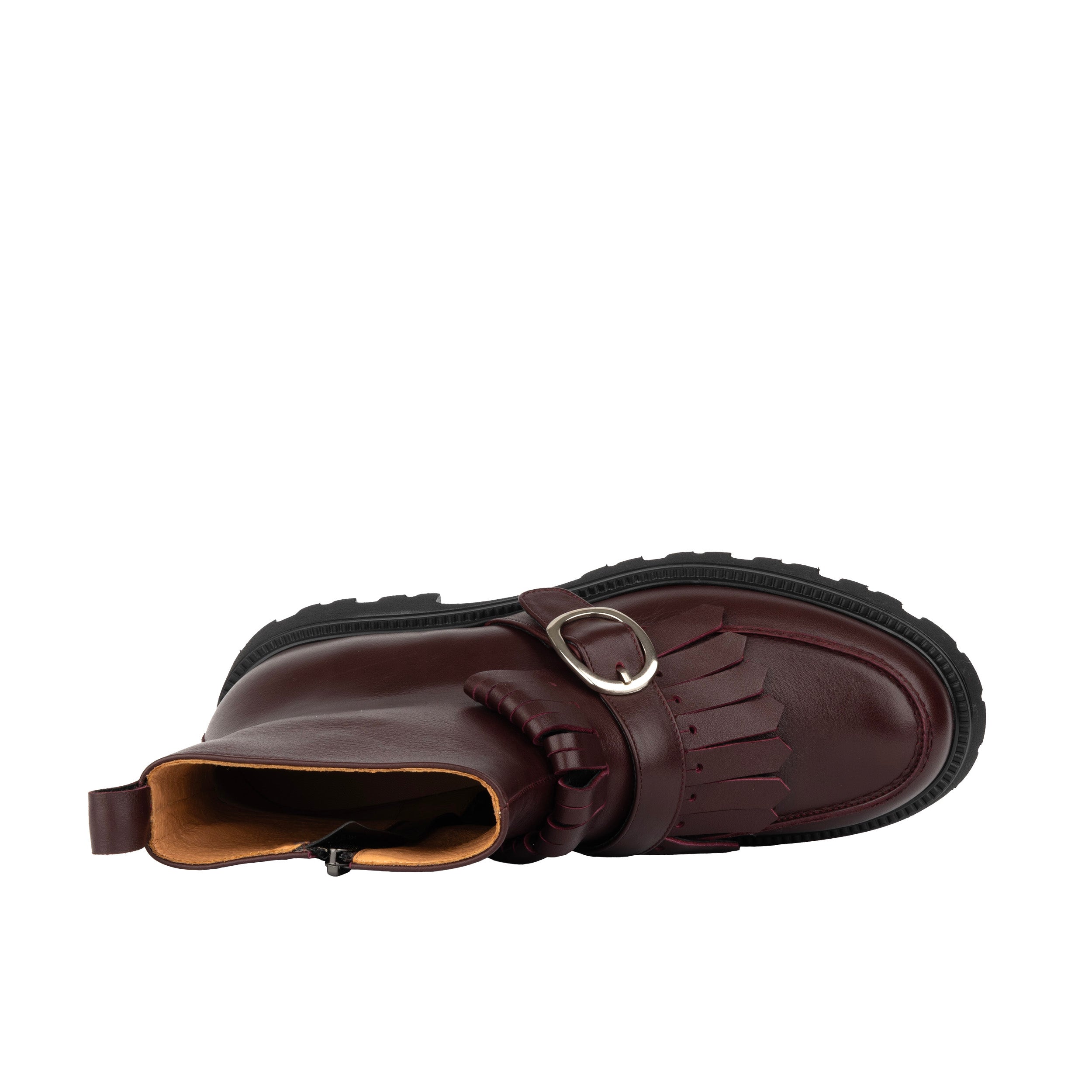 Dominus – Burgundy – Fringed Monk Strap Ankle Boot