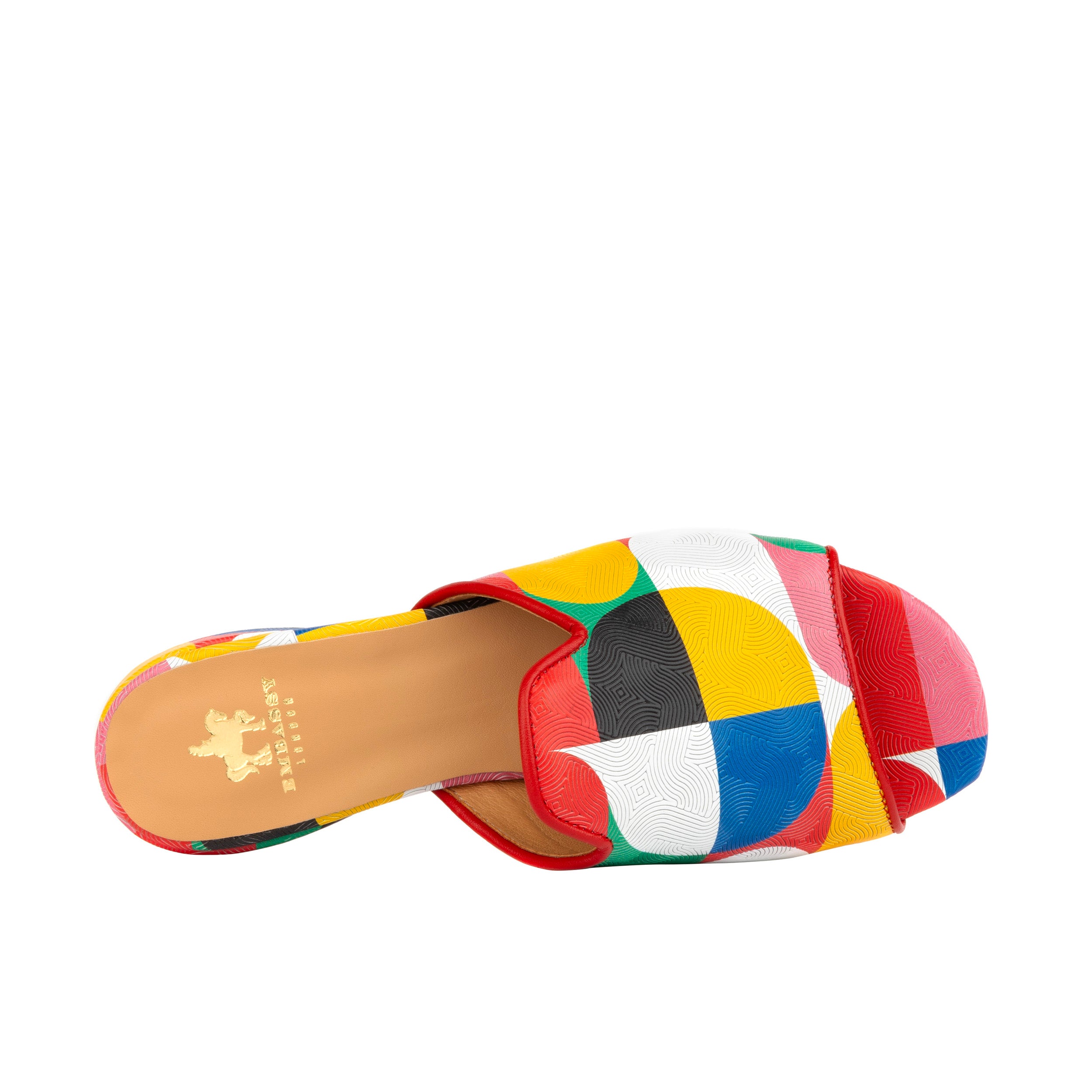 South Beach - Pink Jungle - Women's fully leather lined slip on sandal in multicolour