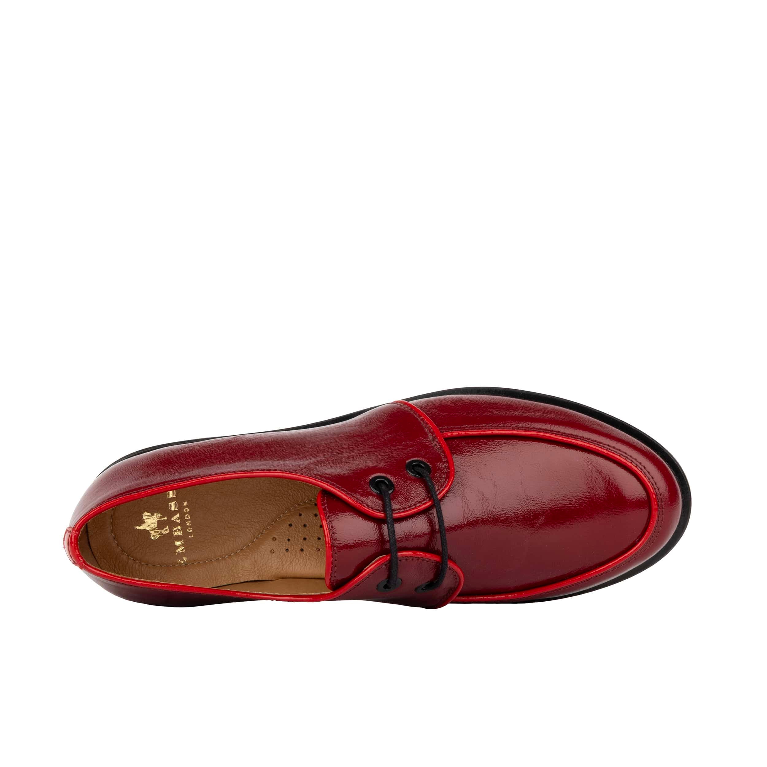 Kiss - Red - Women's patent leather lace up shoe