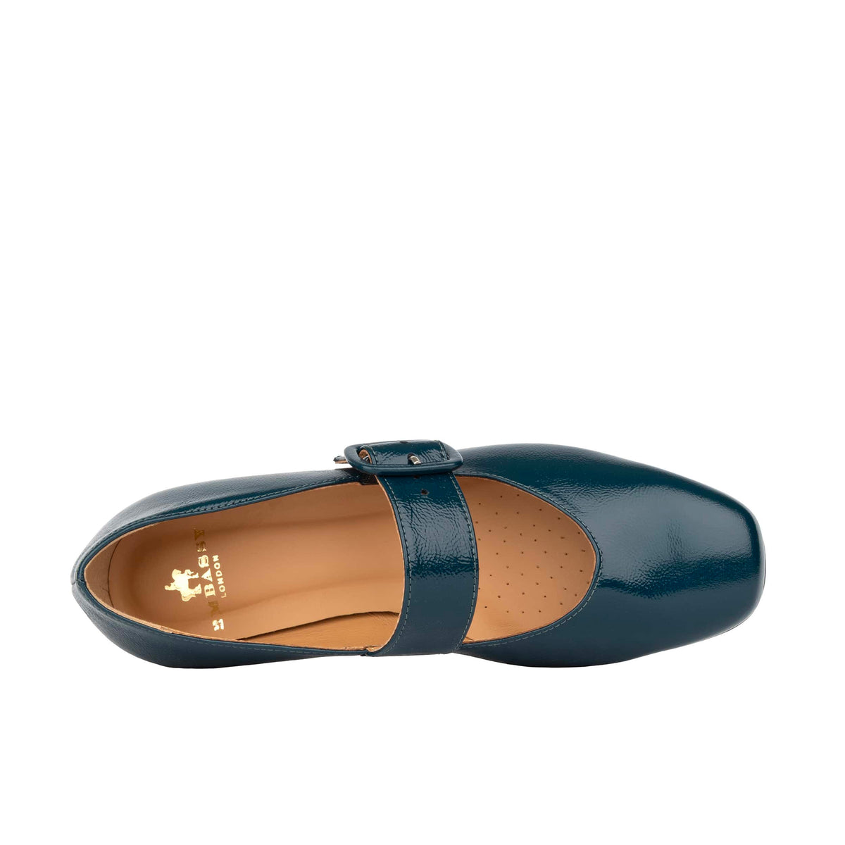 Bliss - Dark Teal - Women's block heel square toe patent leather Mary-Jane