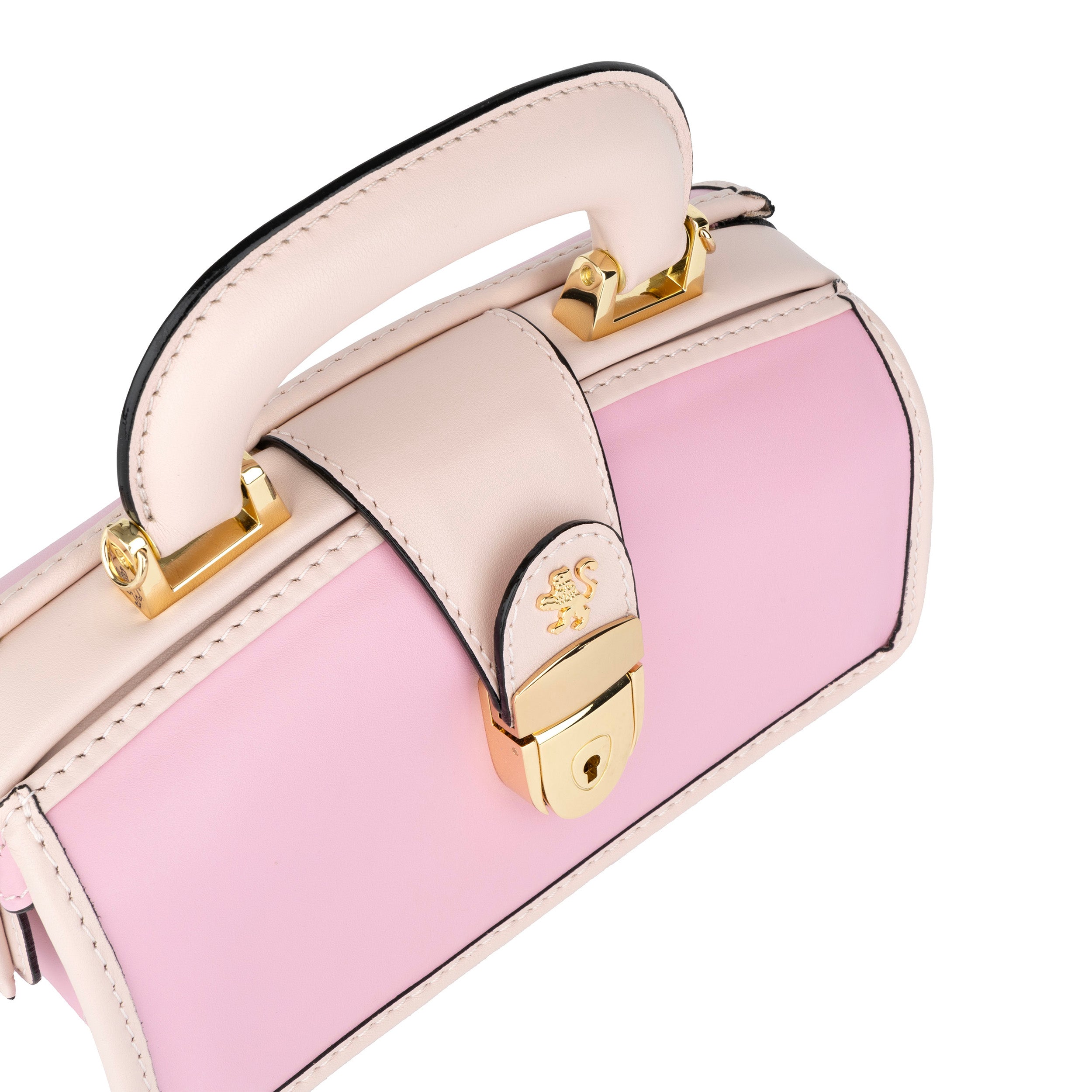 Gazelle Mini - Pink & Pink - Women’s mini patent leather top handle & crossbody bag