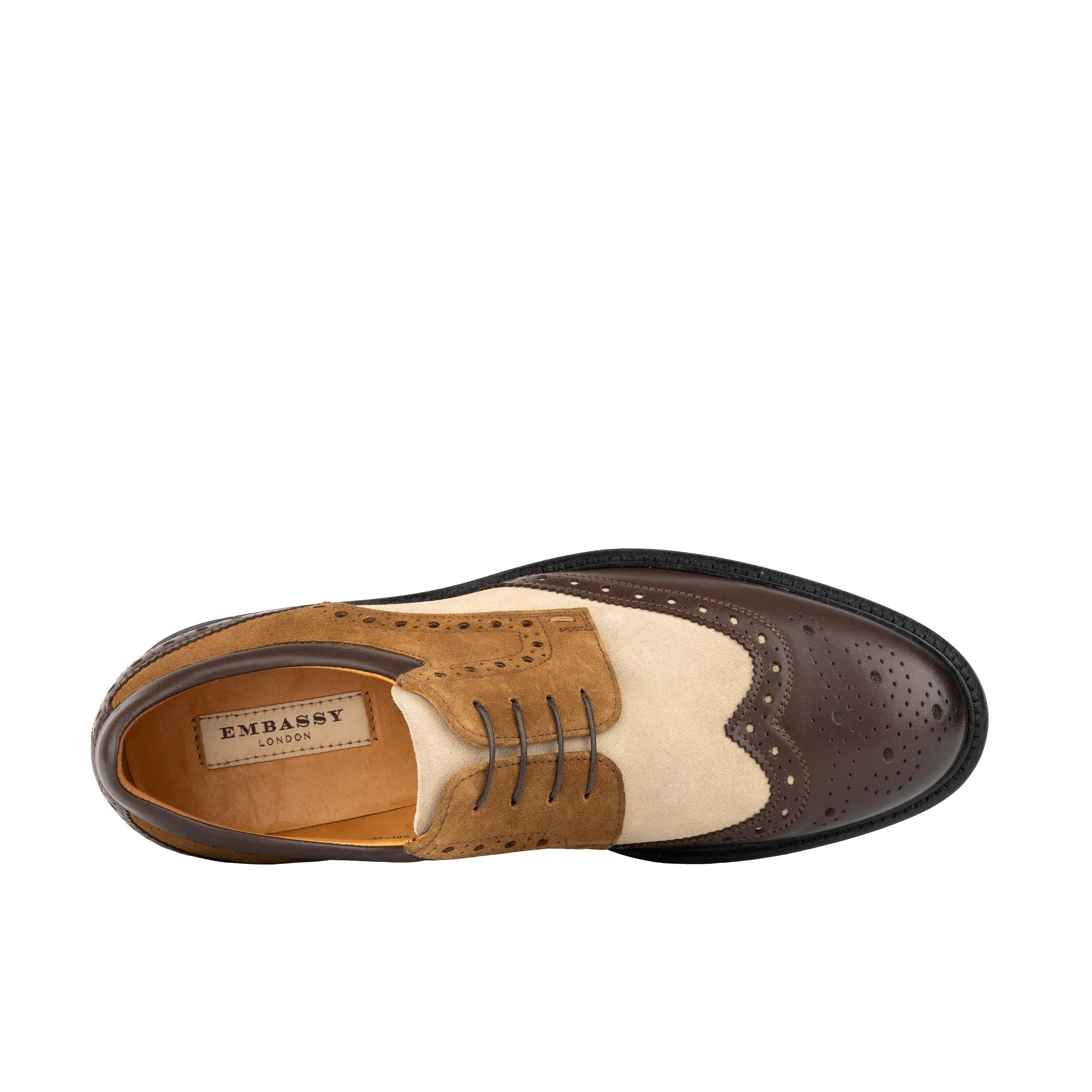 Toledo - Brown, Cream & Tan - Men's Leather & Suede Oxford Shoe