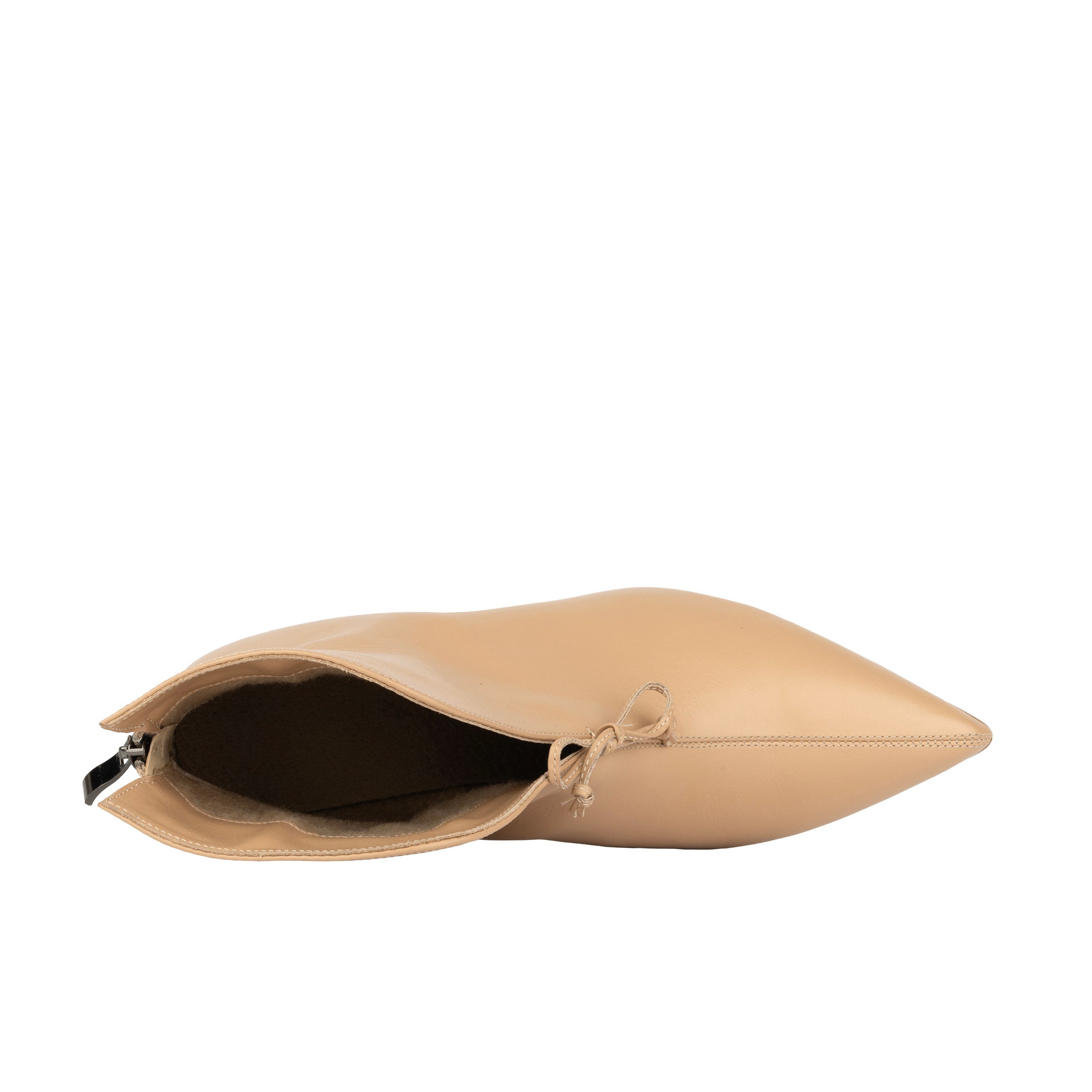 Regent - Cream - Women's Leather Ankle Boot with kitten heel