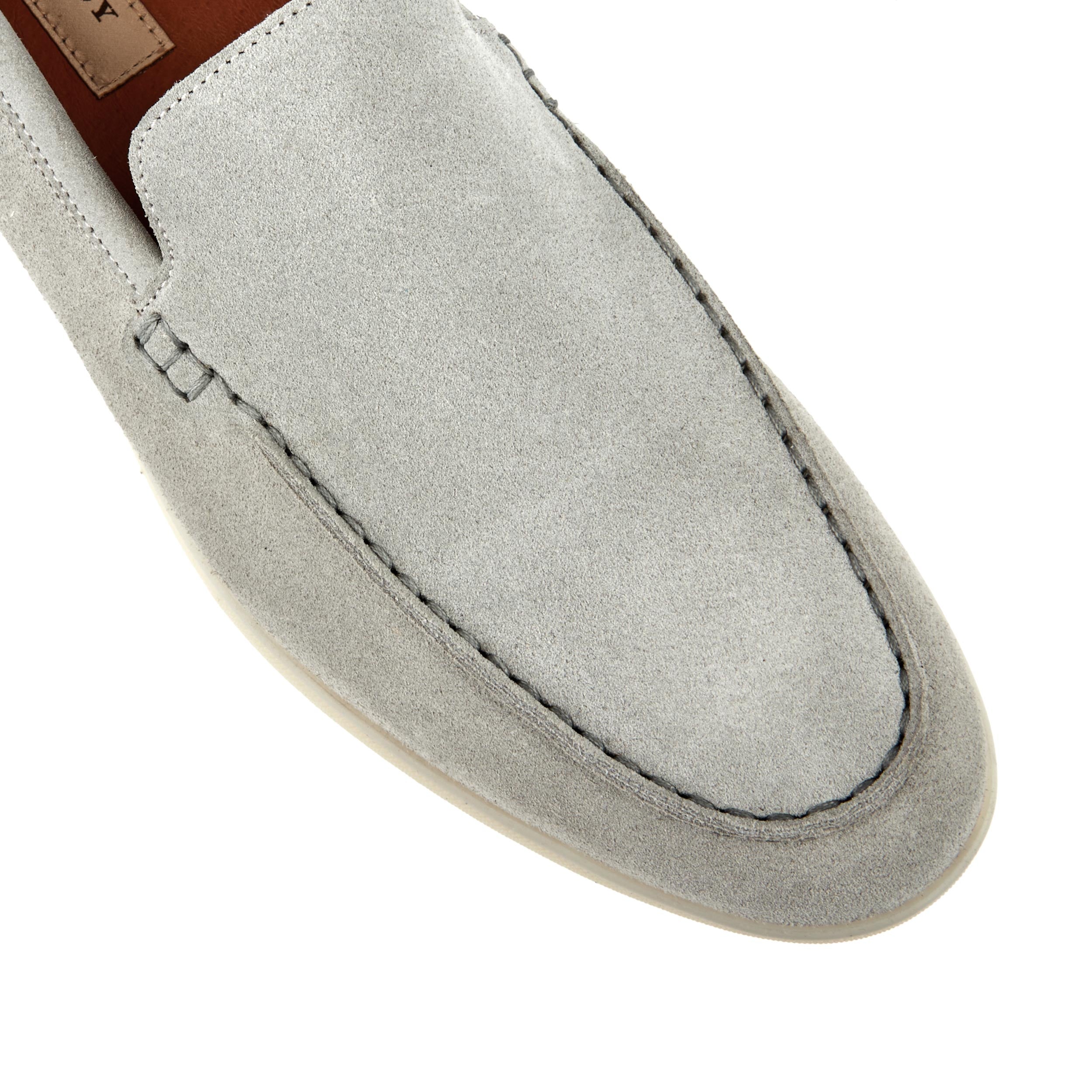 Cruise - Grey - Men's almond toe leather slip on in grey suede