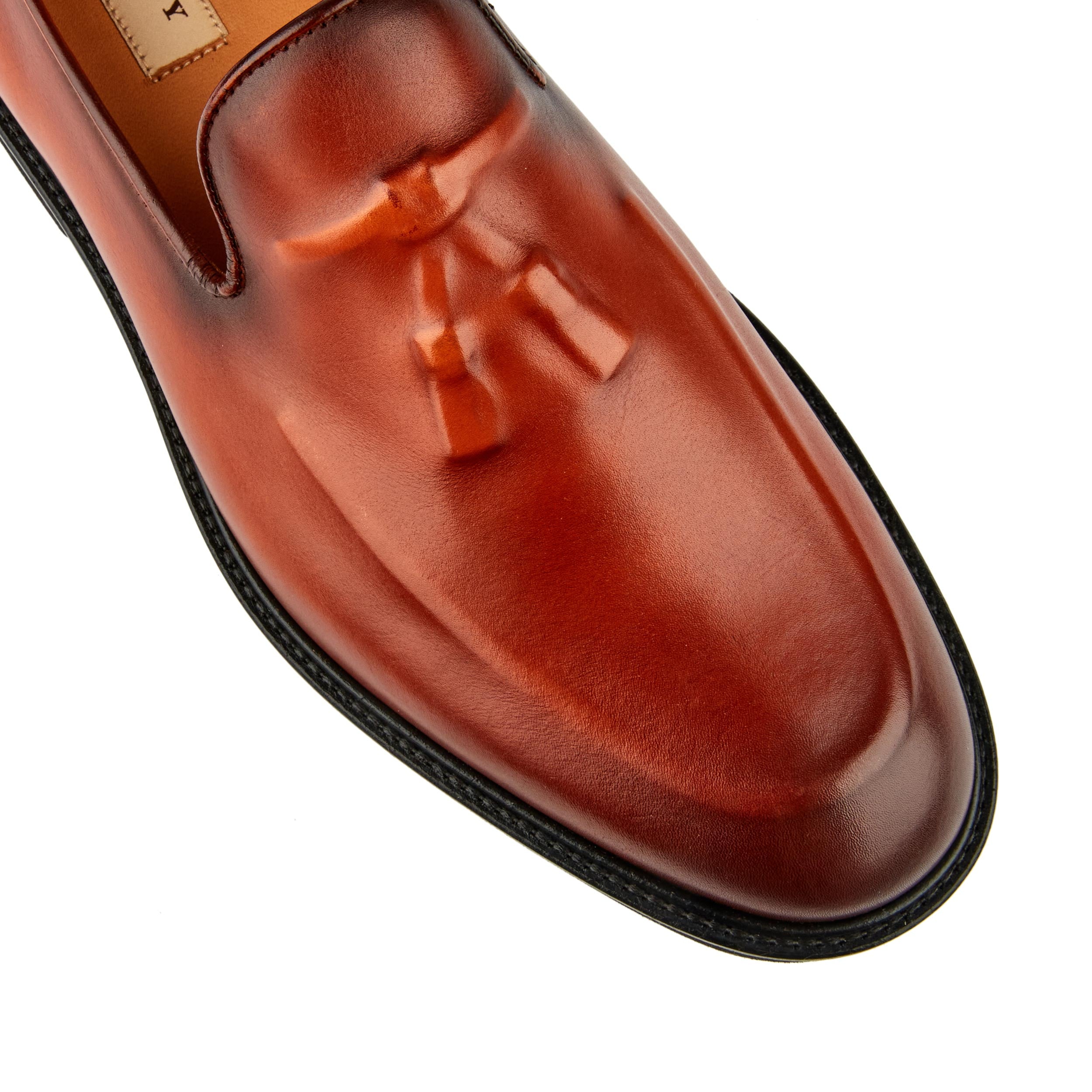 Tan leather slip on shoes online