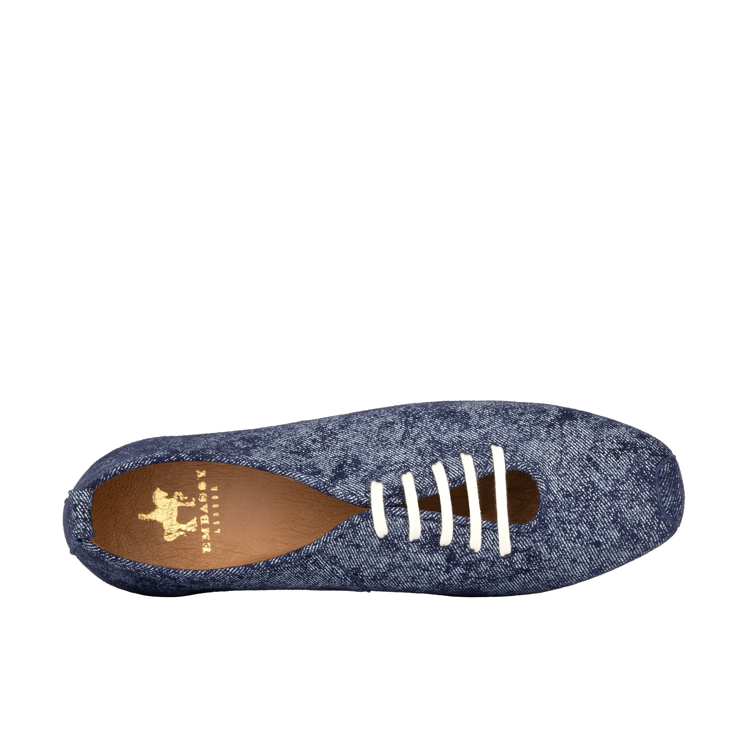 Skyline - Denim - Women's Suede & Denim Lace Up Ballet Pump