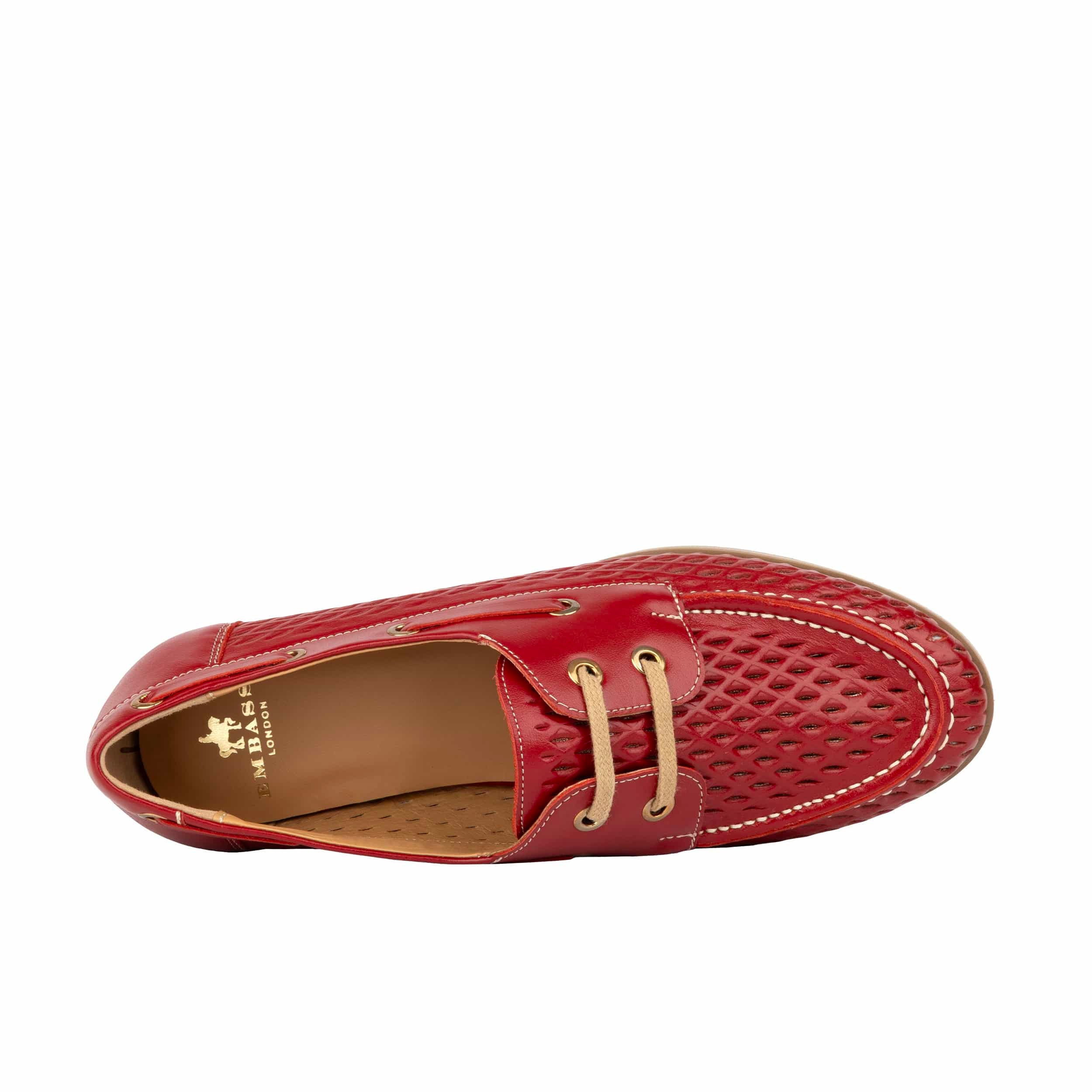 Row Your Boat - Red - Women's Leather Boat Shoes