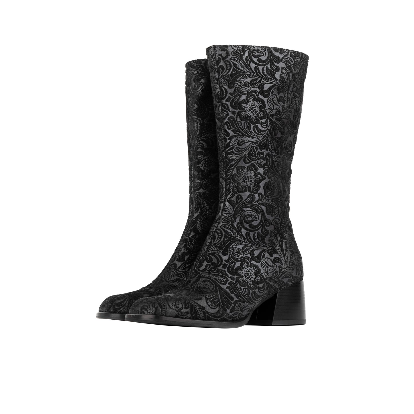 Leticia - Black Floral Emboss