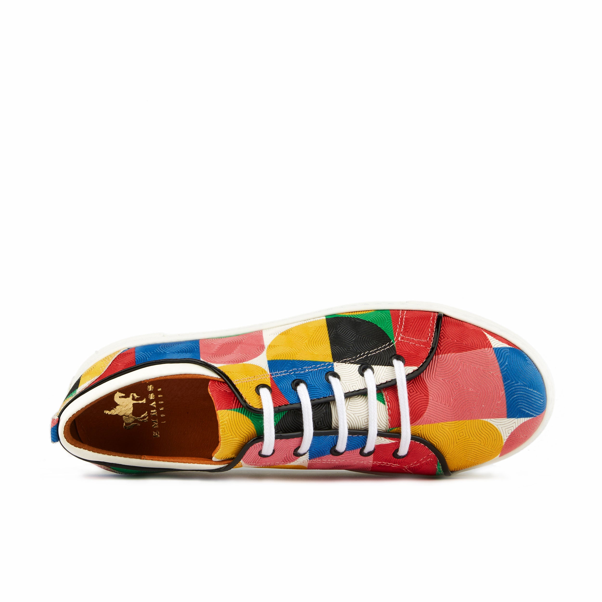 Camila - Groovy - Women's white sole trainer in colourful Italian leather