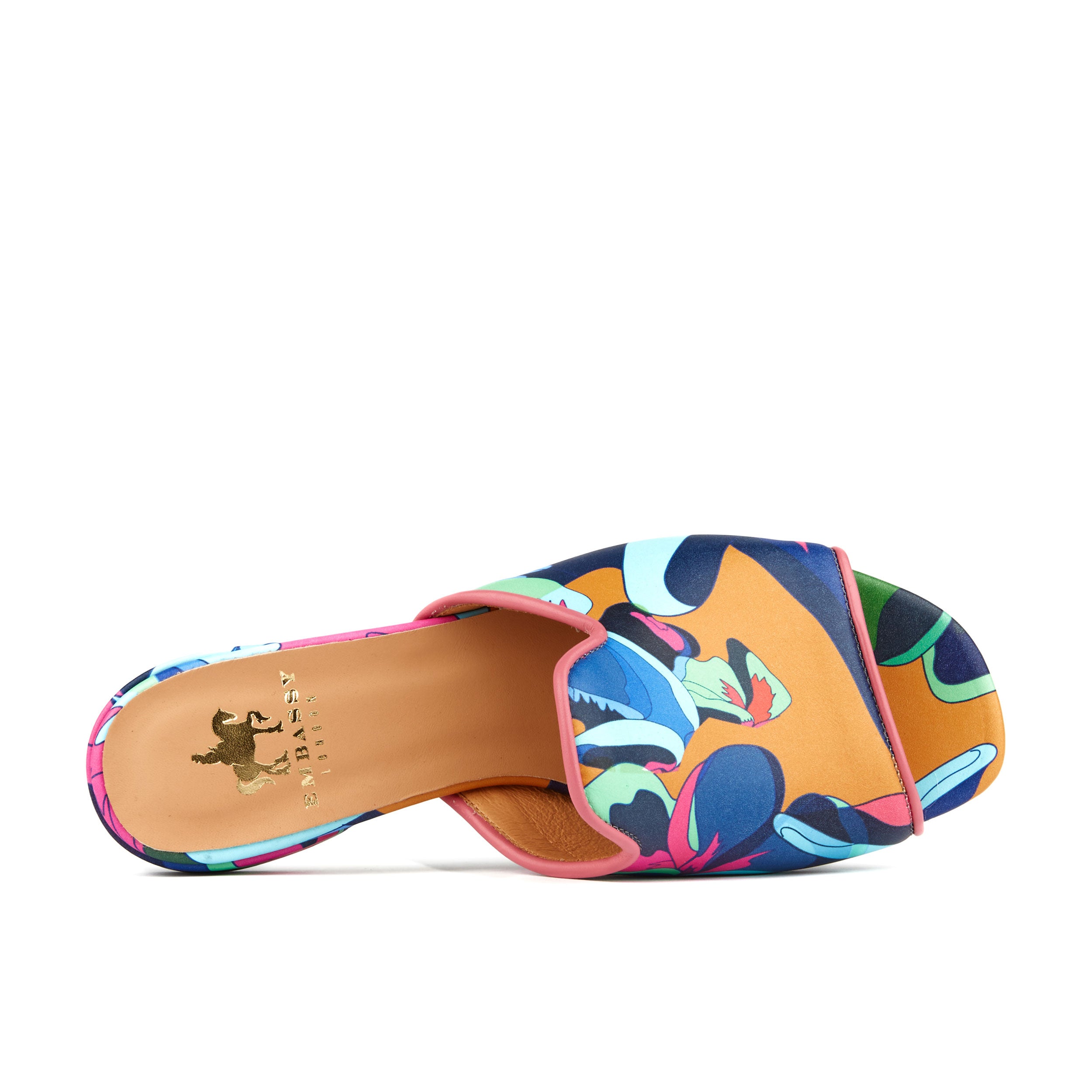 South Beach - Pink Jungle - Women's fully leather lined sliders in vibrant colours