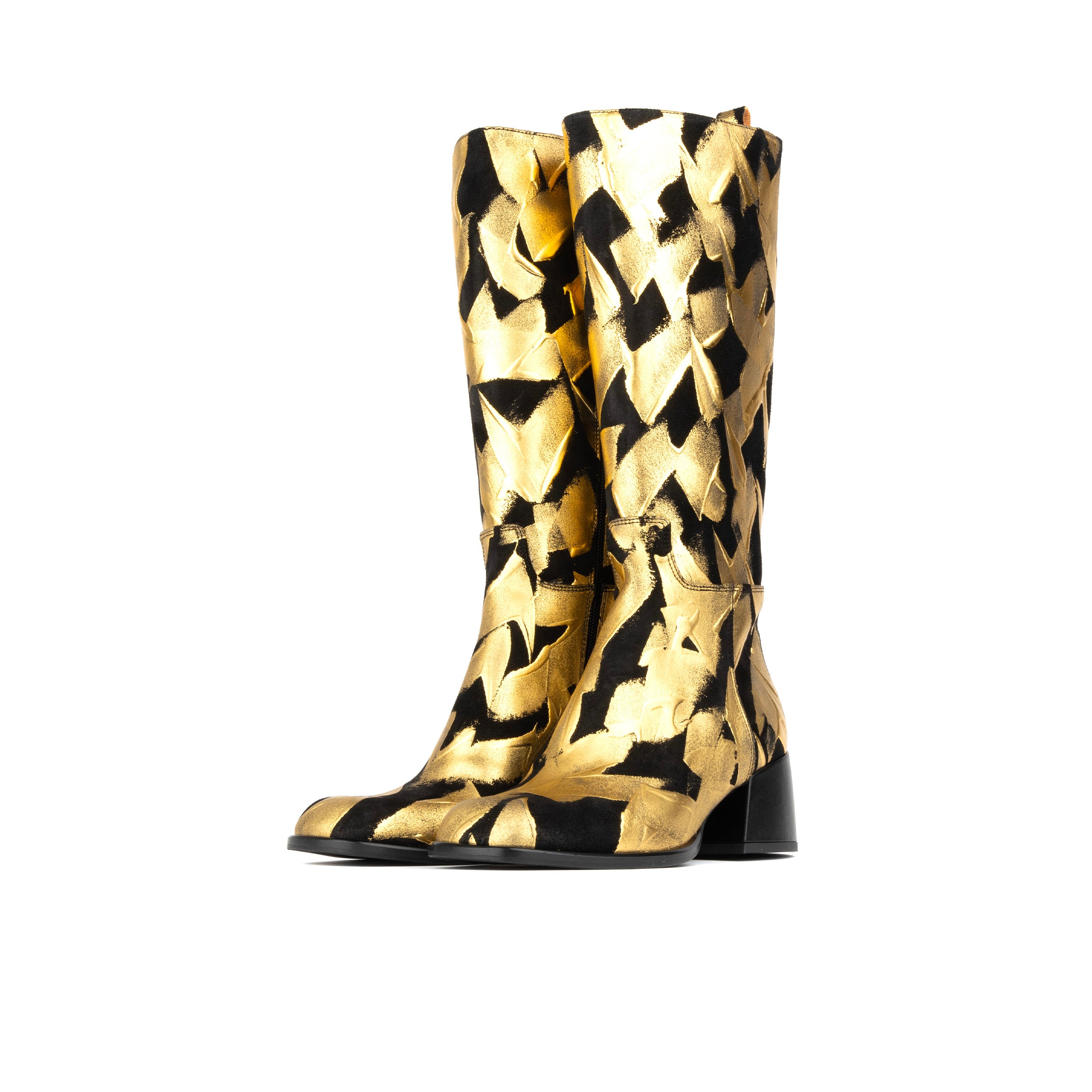 GoGo - Gold & Black - Women's Long Boots