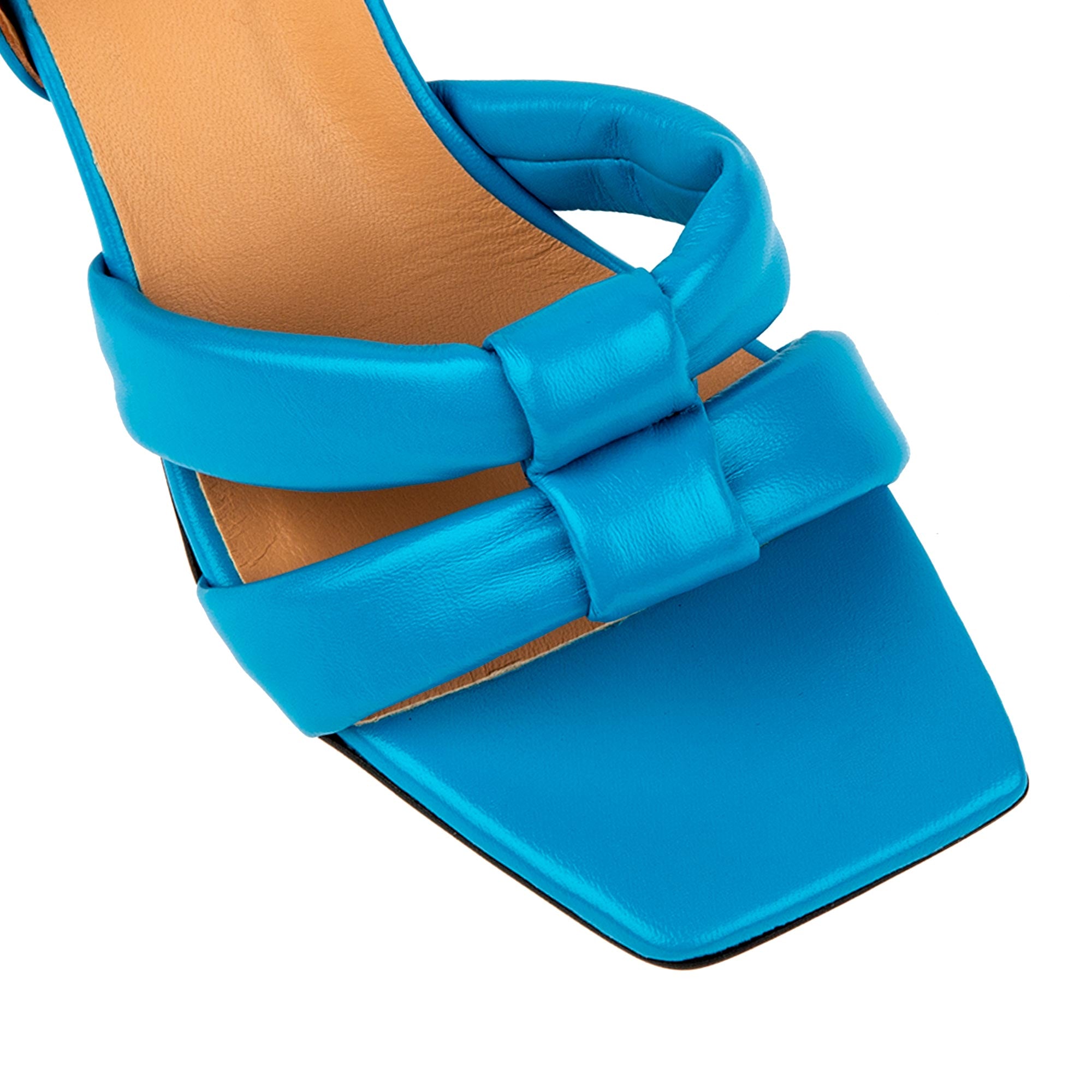 Molly - Miami Blue - Women's leather strappy heel sandal in blue