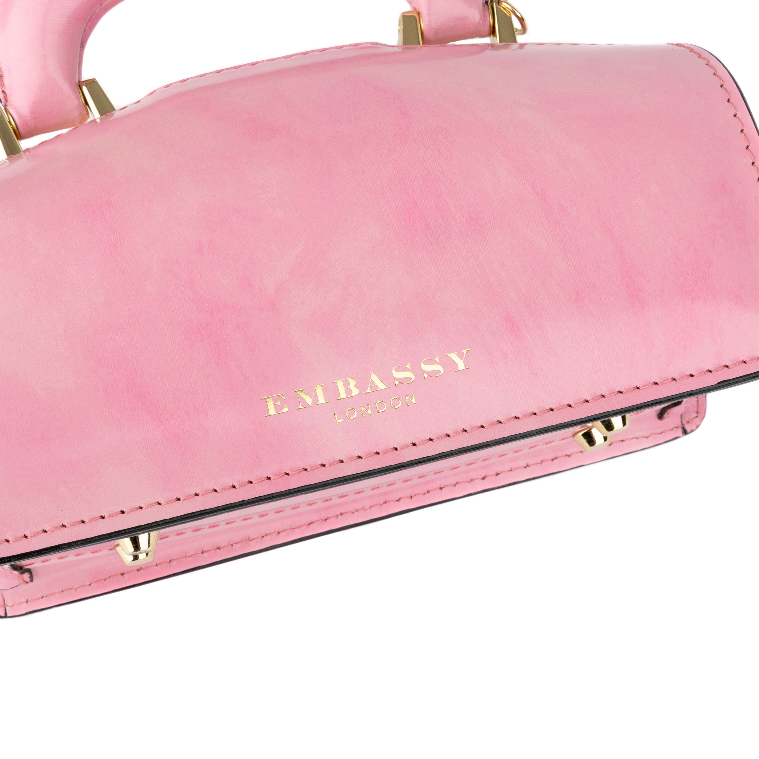 Gazelle Mini - Light Pink - Women’s mini patent leather top handle & crossbody bag