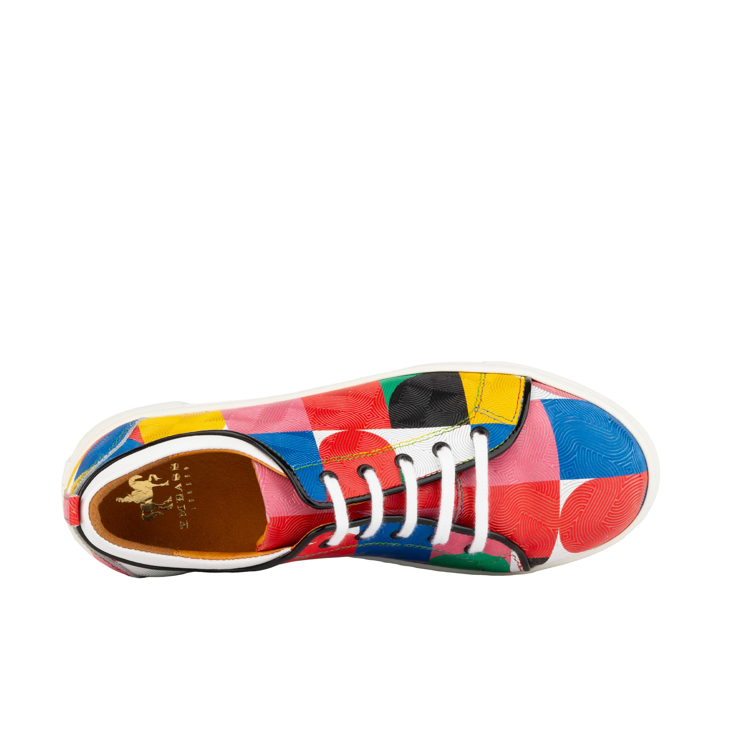 Camila - Groovy - Women's white sole trainer in colourful Italian leather