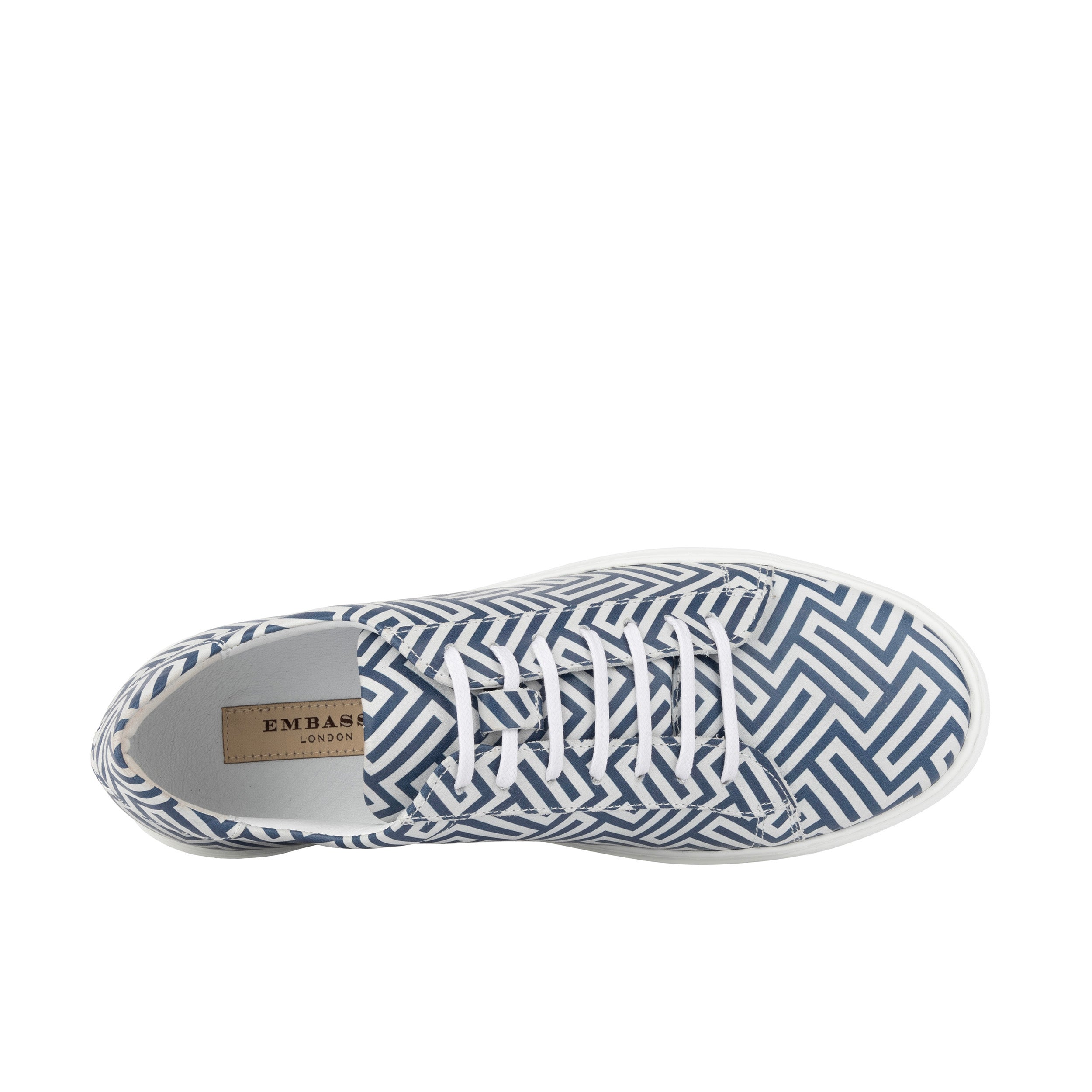 Fortune - Maze Print - Men's Leather Trainer