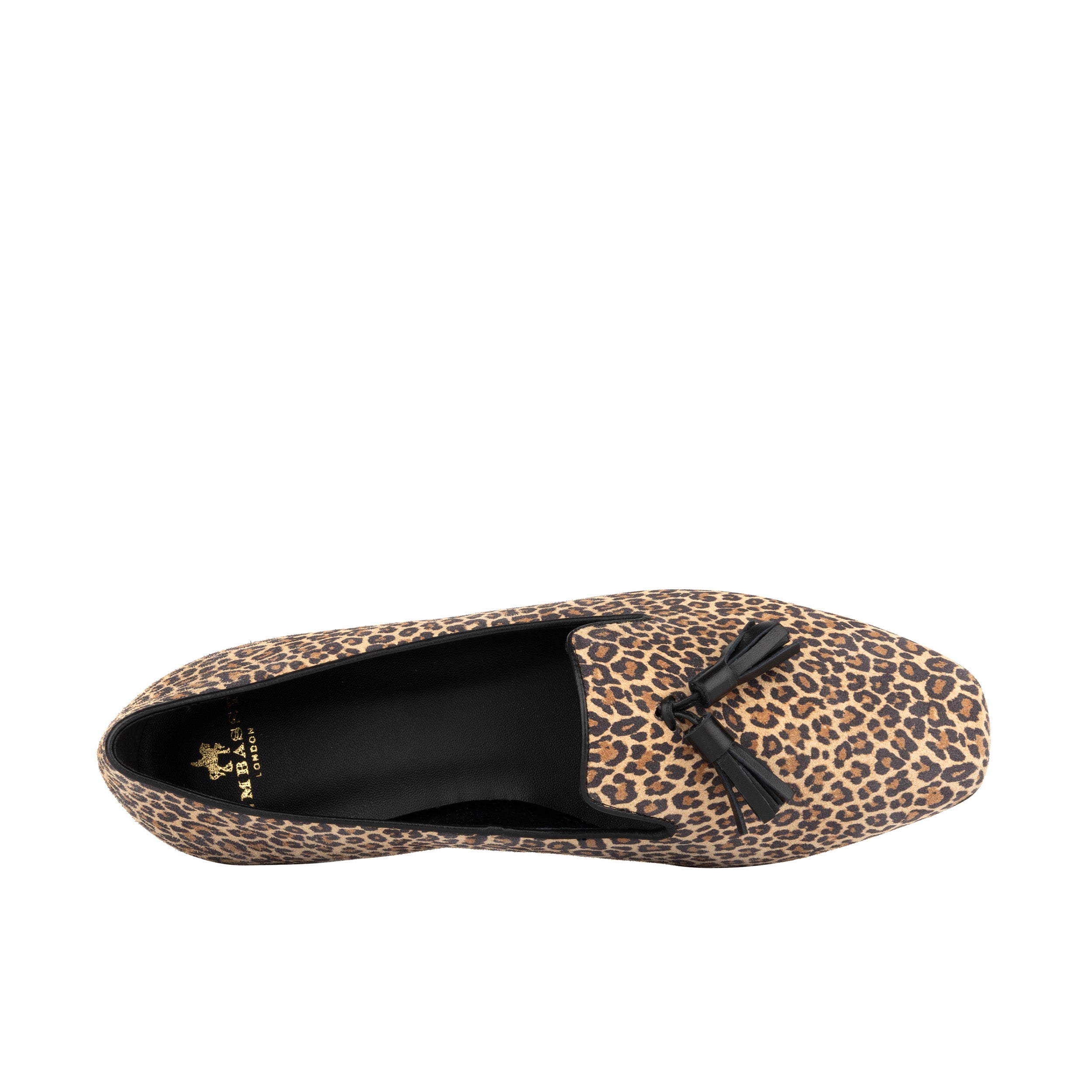 Aura - Leopard - Women's suede leather square toe tassel loafer