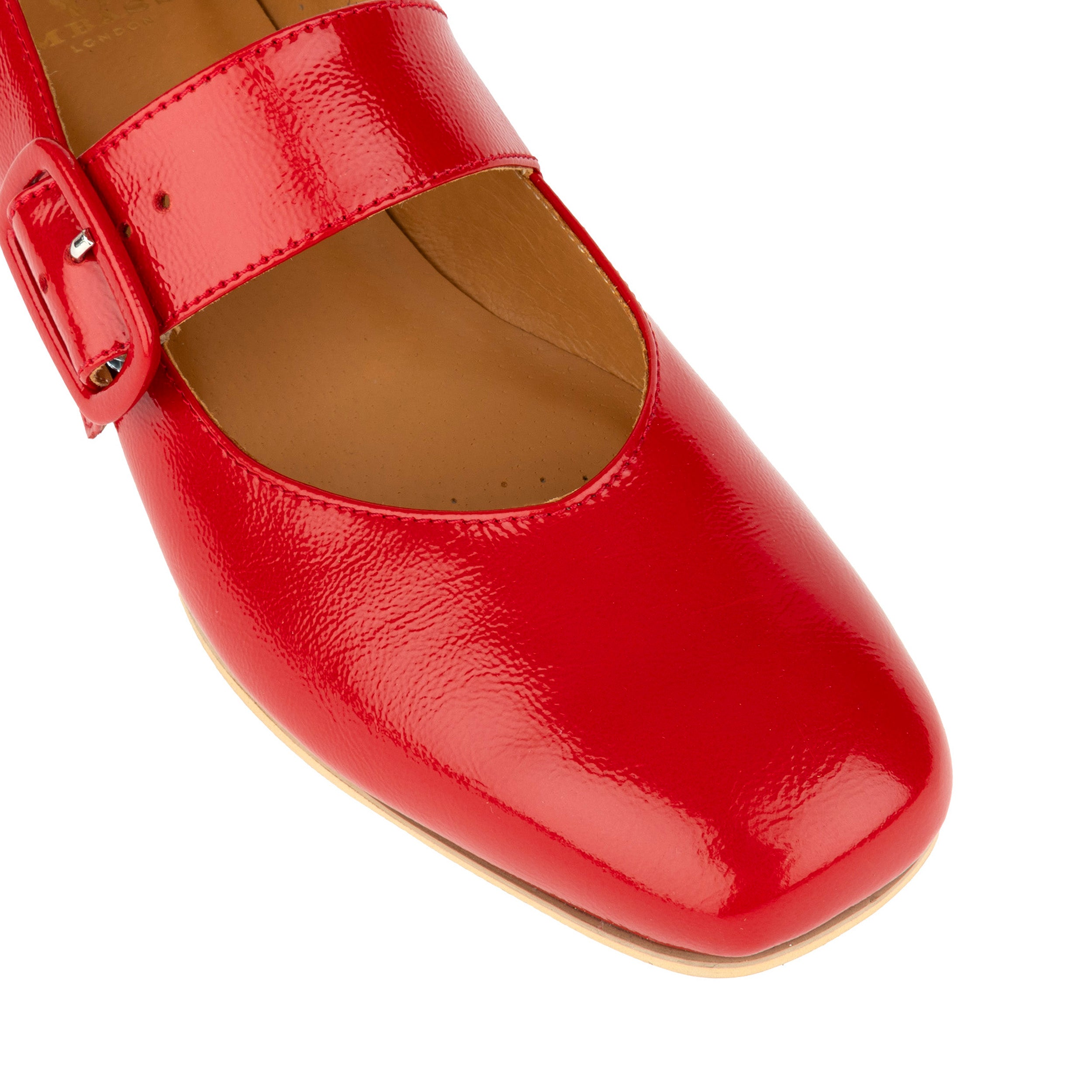 Bliss - Red - Women's block heel square toe patent leather Mary-Jane