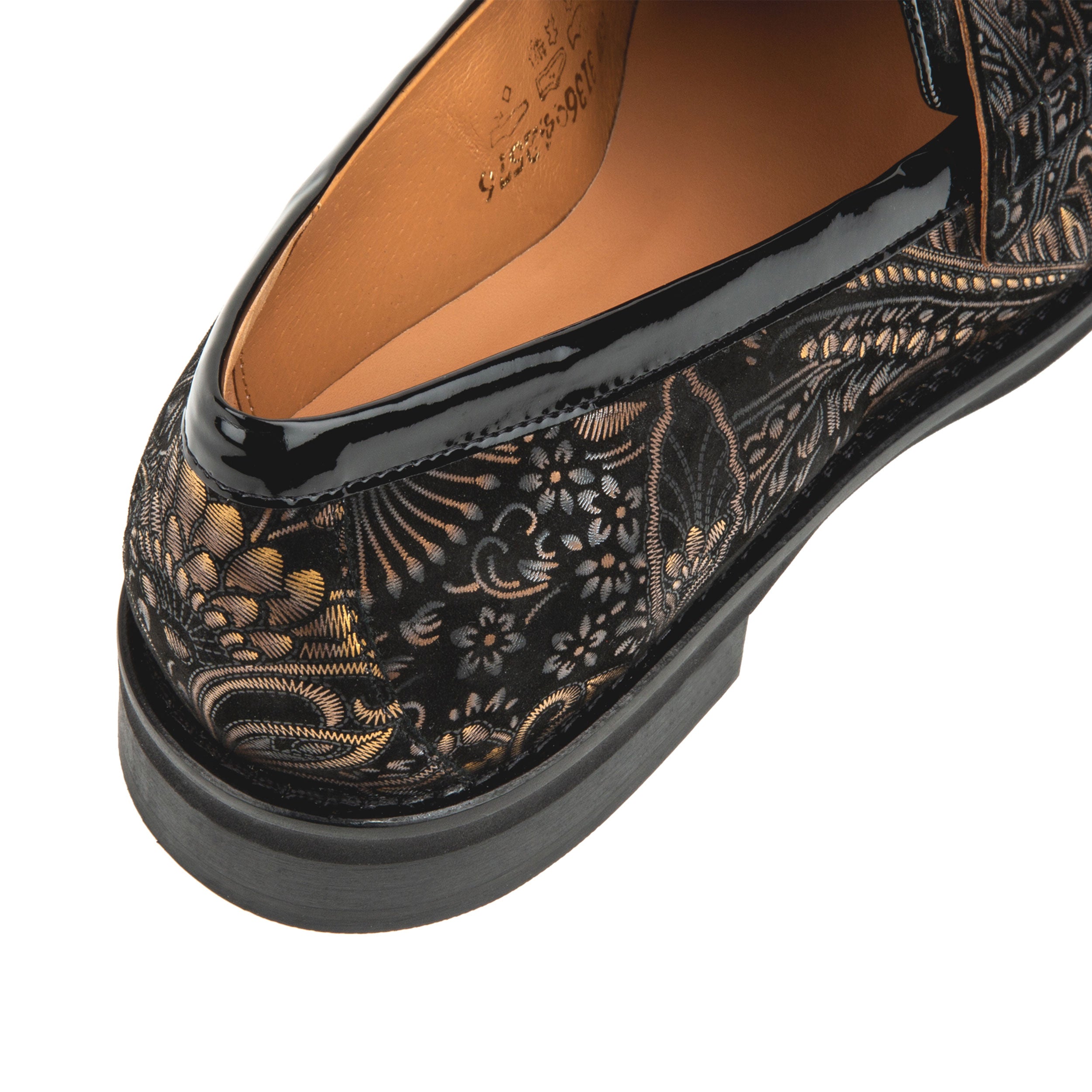 Kay - Black Gold - Women's leather dressy almond toe penny loafer