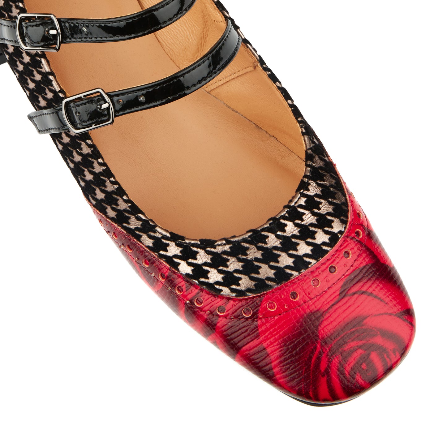 Mary Jane - Red Rose & Houndstooth