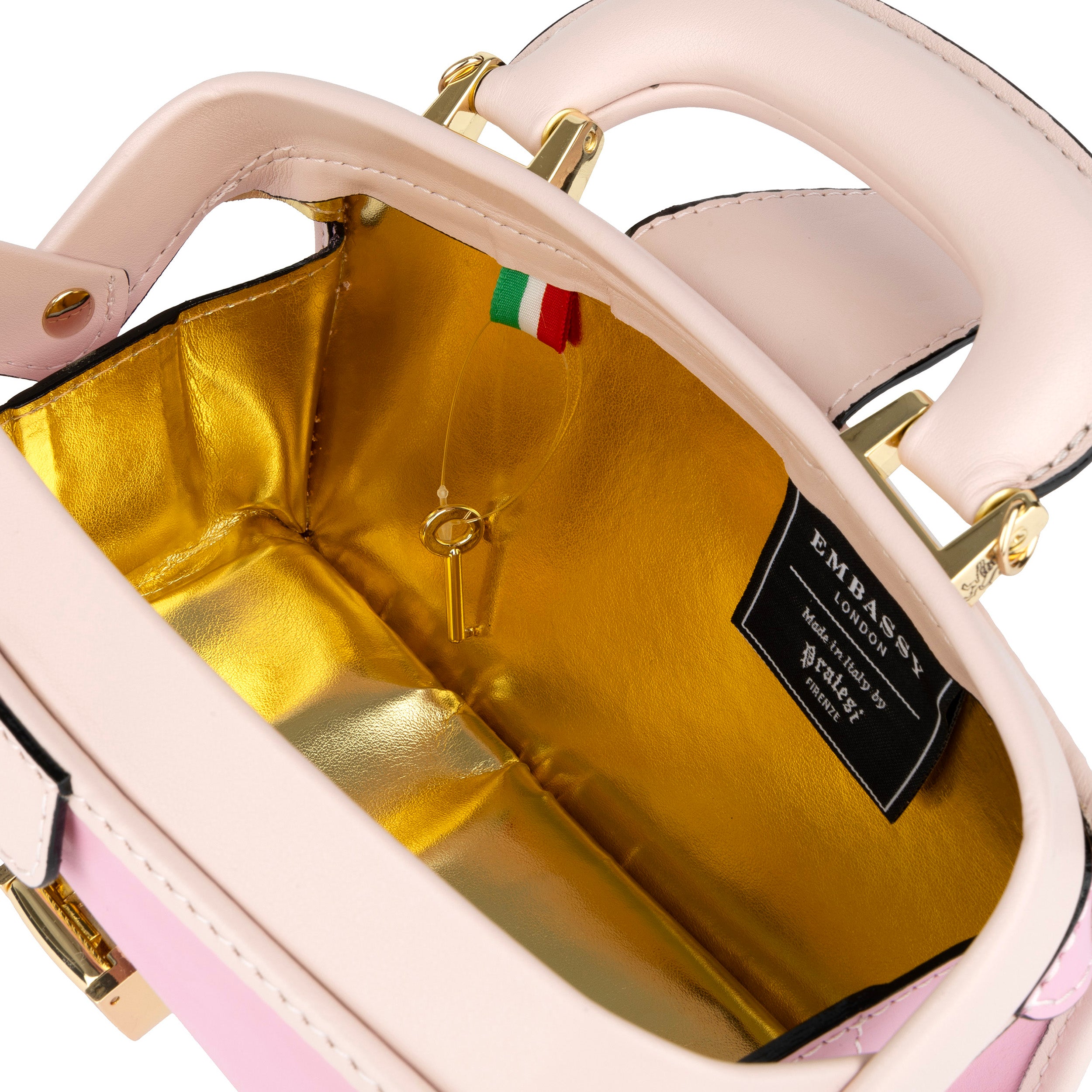 Gazelle Mini - Pink & Pink - Women’s mini patent leather top handle & crossbody bag