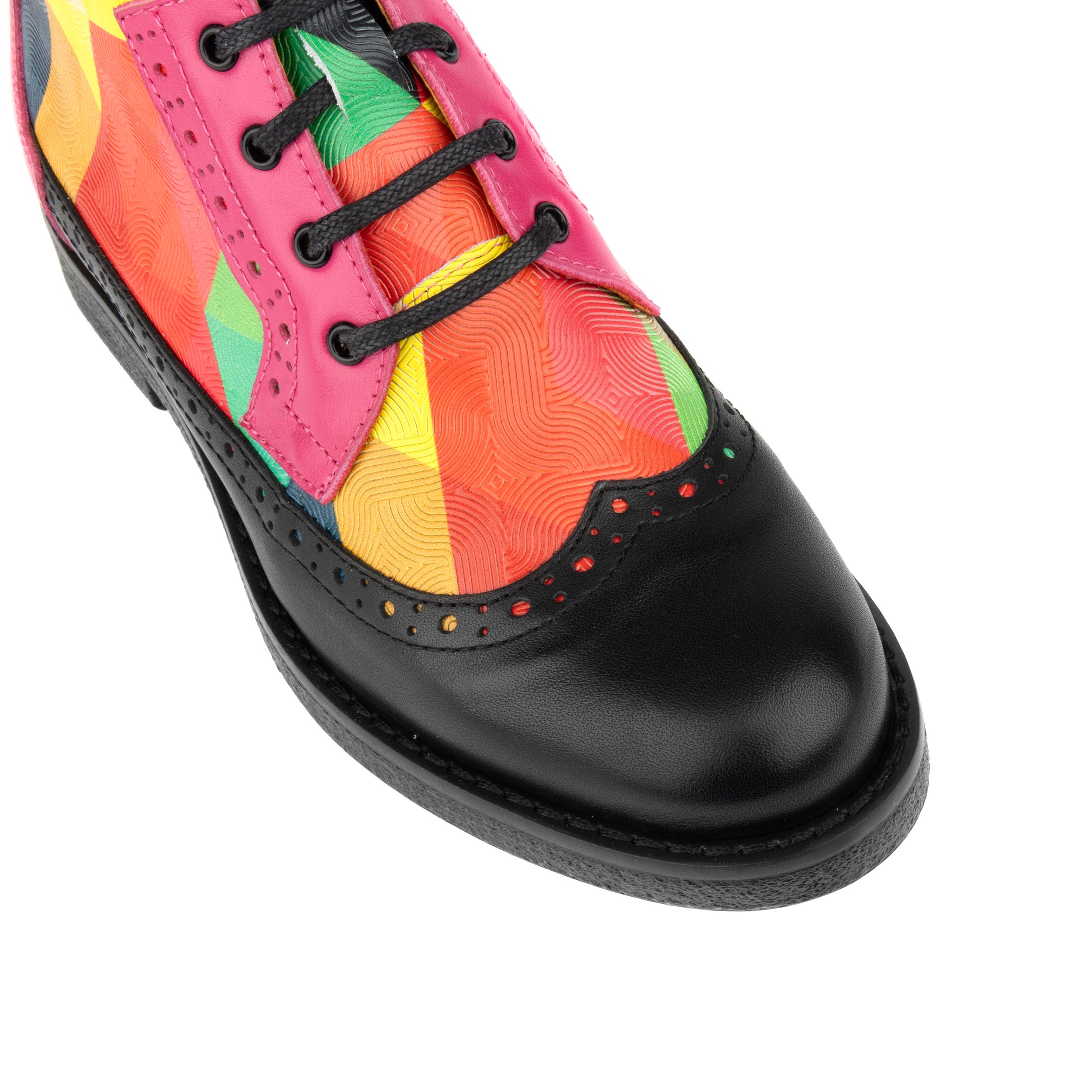 Hatter - Retro - Women's ankle boot with wingtip in colourful leather