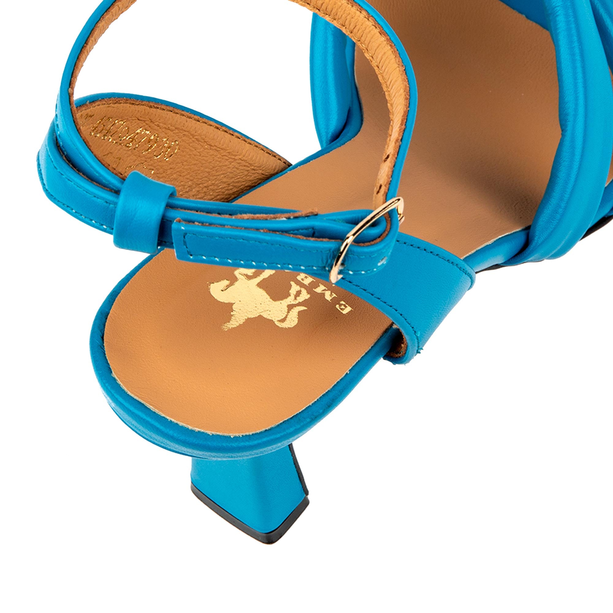 Molly - Miami Blue - Women's leather strappy heel sandal in blue