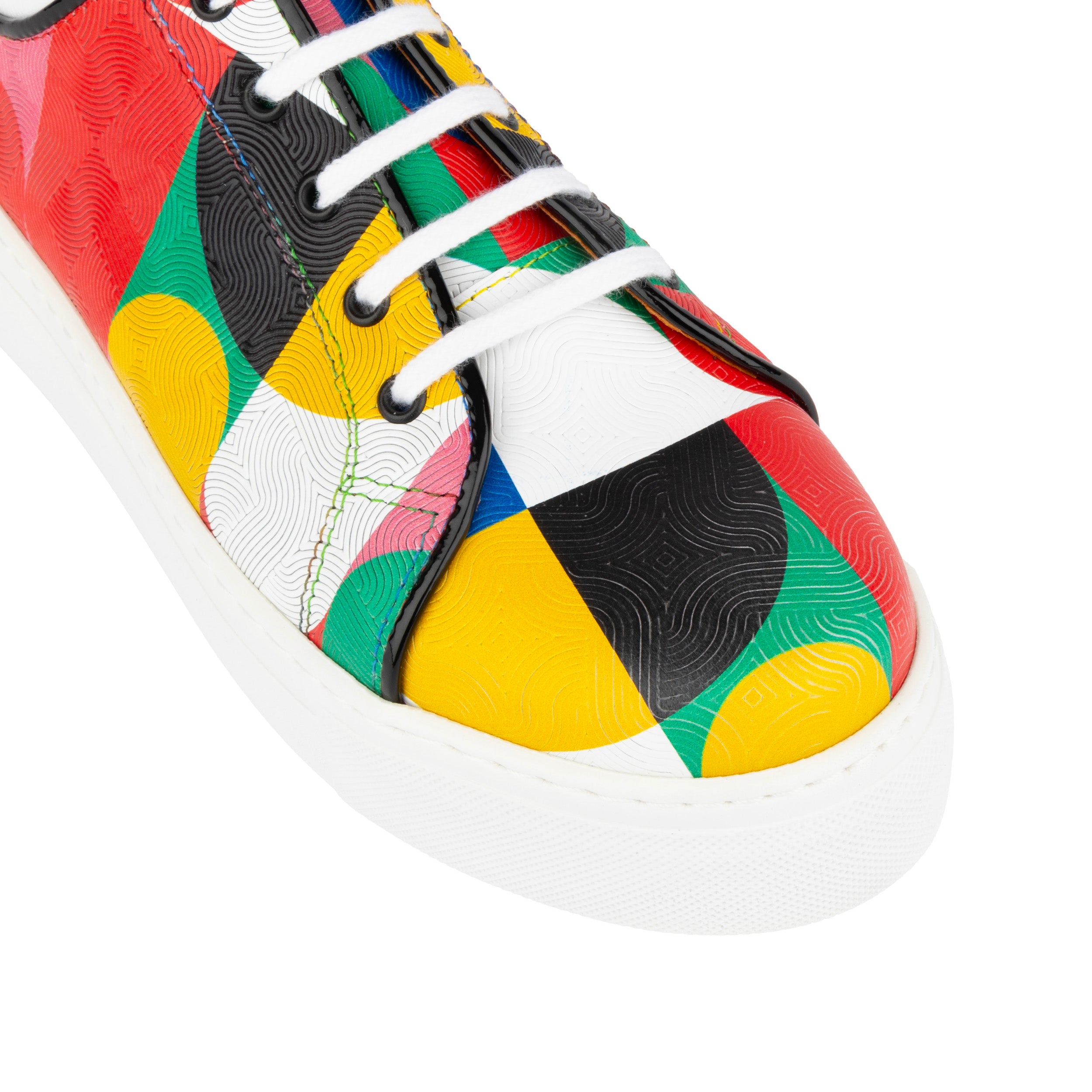 Camila - Groovy - Women's white sole trainer in colourful Italian leather