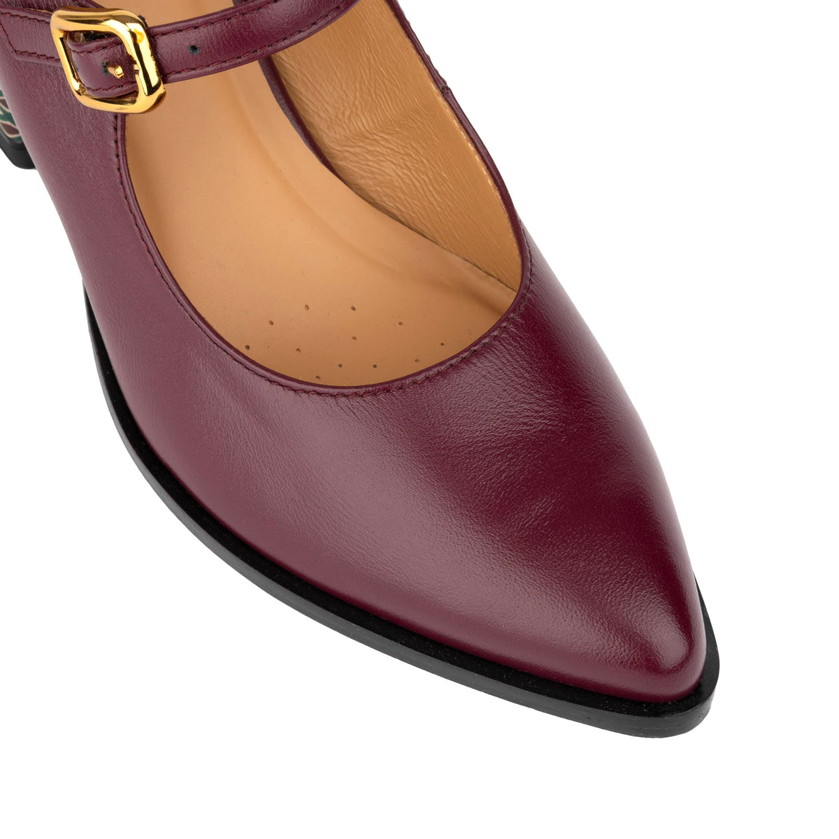 Hyde - Burgundy & Green Diamond - Women's Leather Mary Jane Pump
