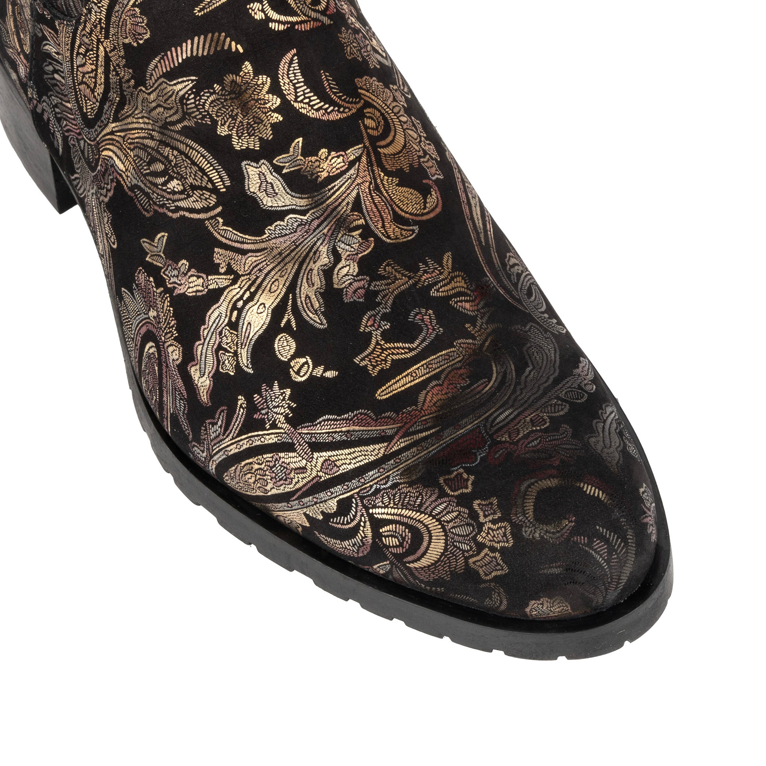 Rubix - Black & Gold & Burgundy - Women's full length zip long boot