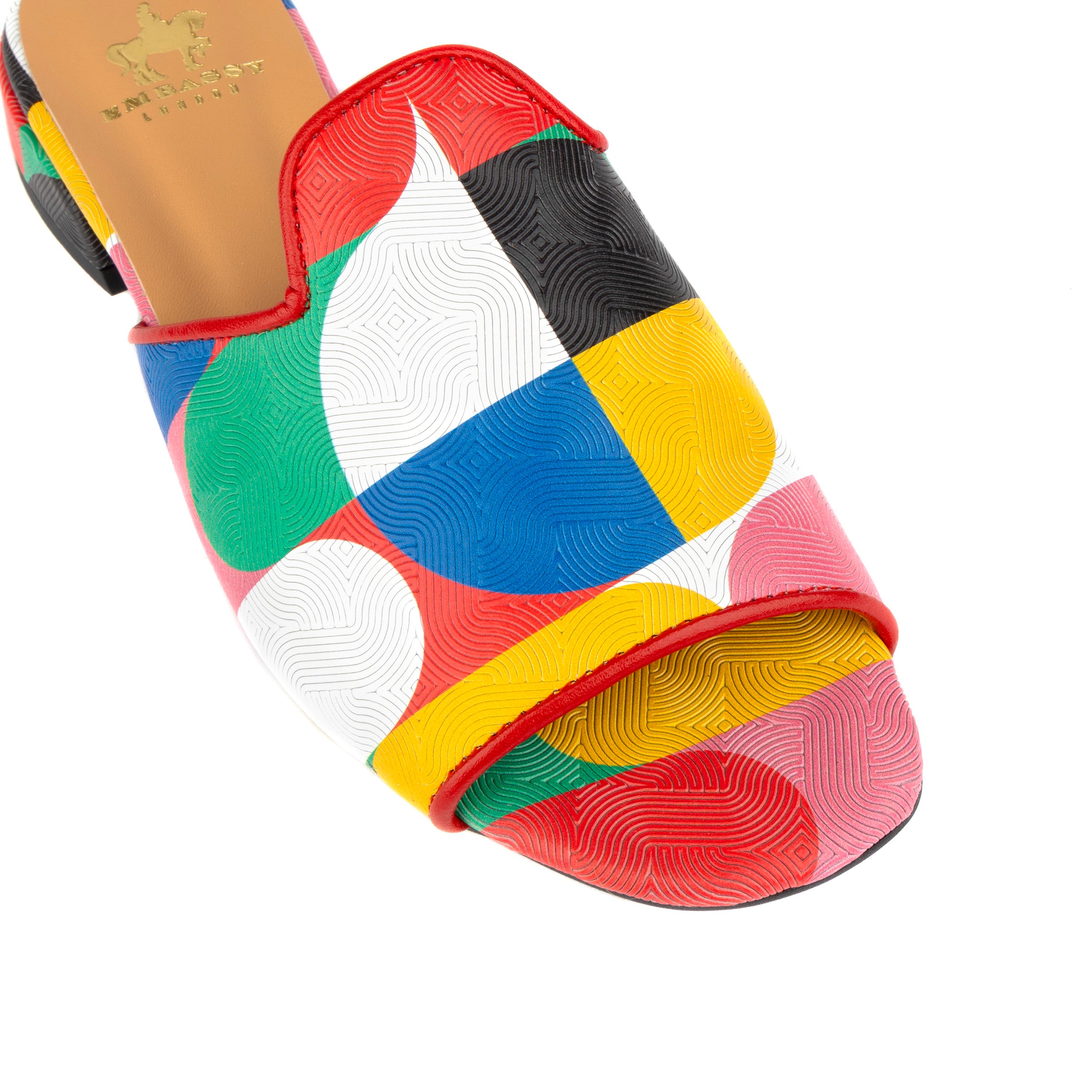 South Beach - Pink Jungle - Women's fully leather lined slip on sandal in multicolour