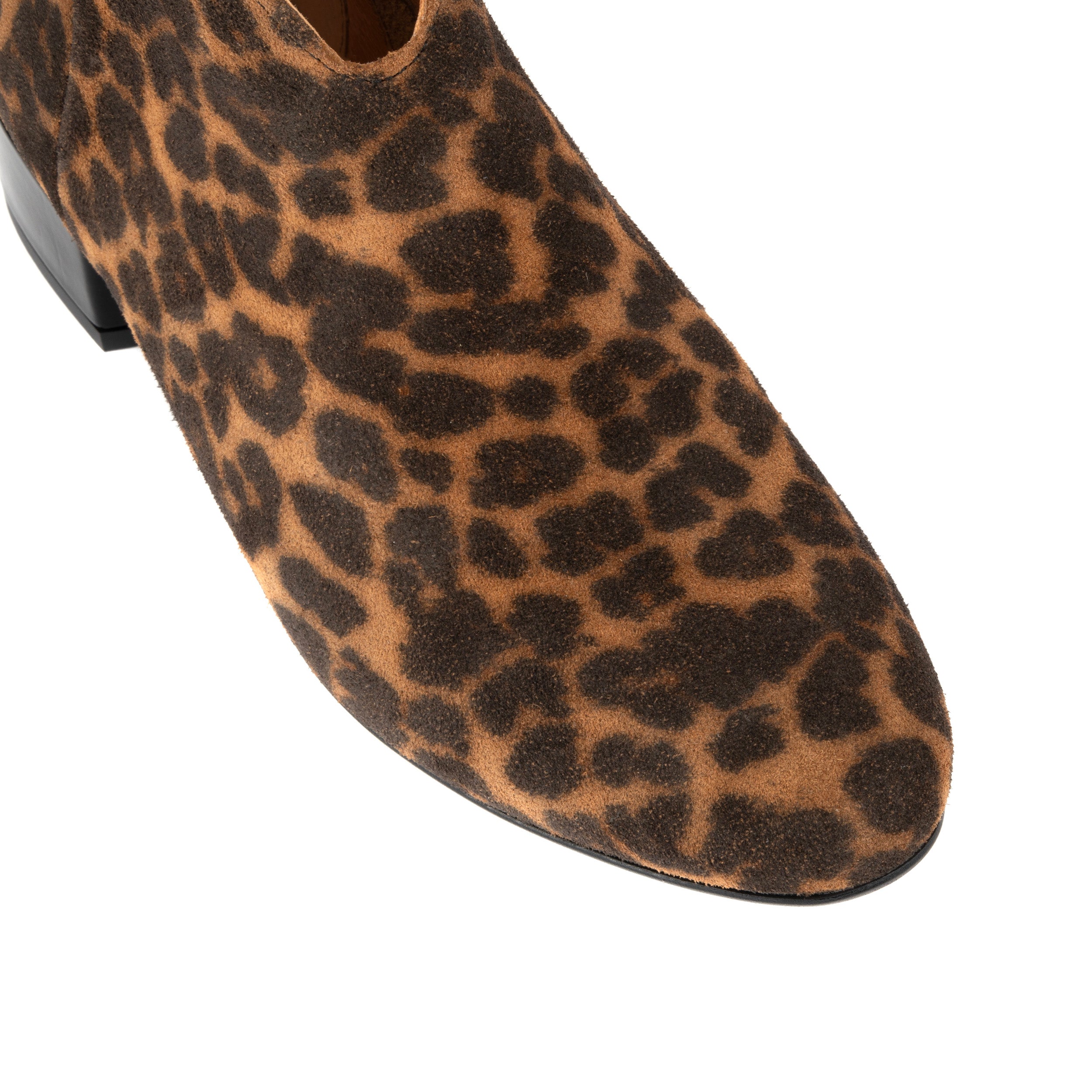 IRIS LEOPARD - Women's leopard print nubuck leather ankle boot with zip