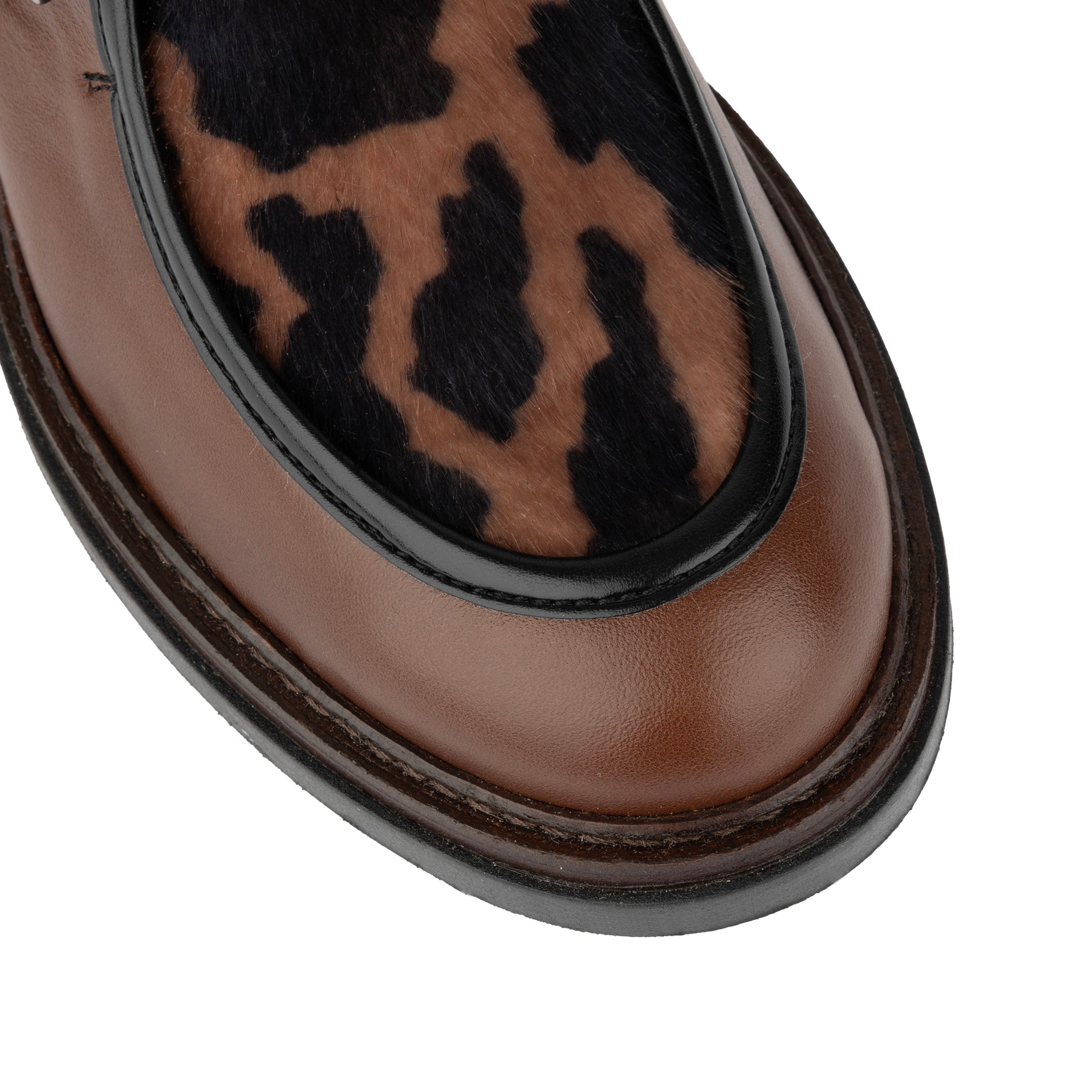 Strapp - Brown & Cow - Women’s leather loafer with buckle