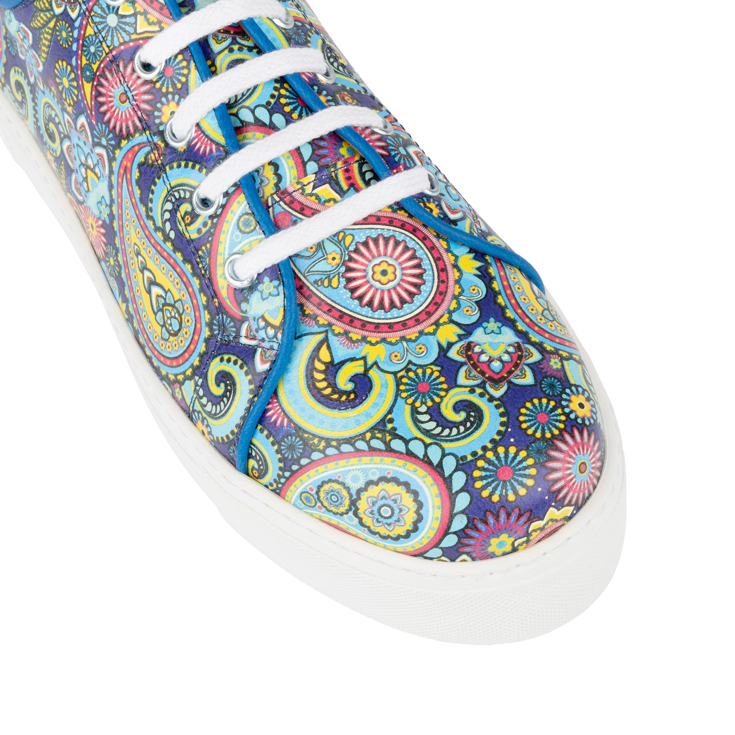 Camila - Festival Blue - Women’s Chunky Leather Platform Trainer