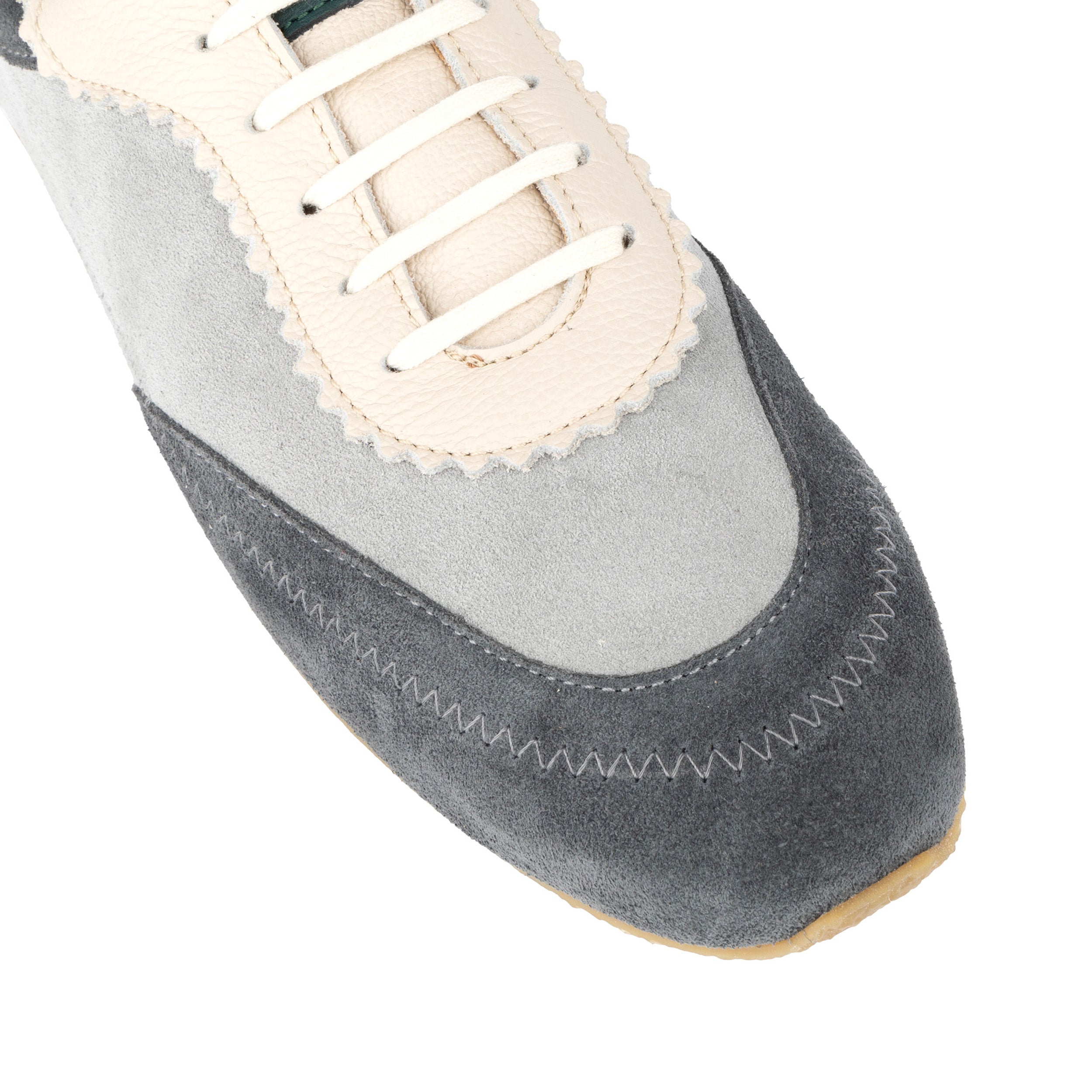 Shoreditch - Grey - Women's Leather & Suede Slim Trainer