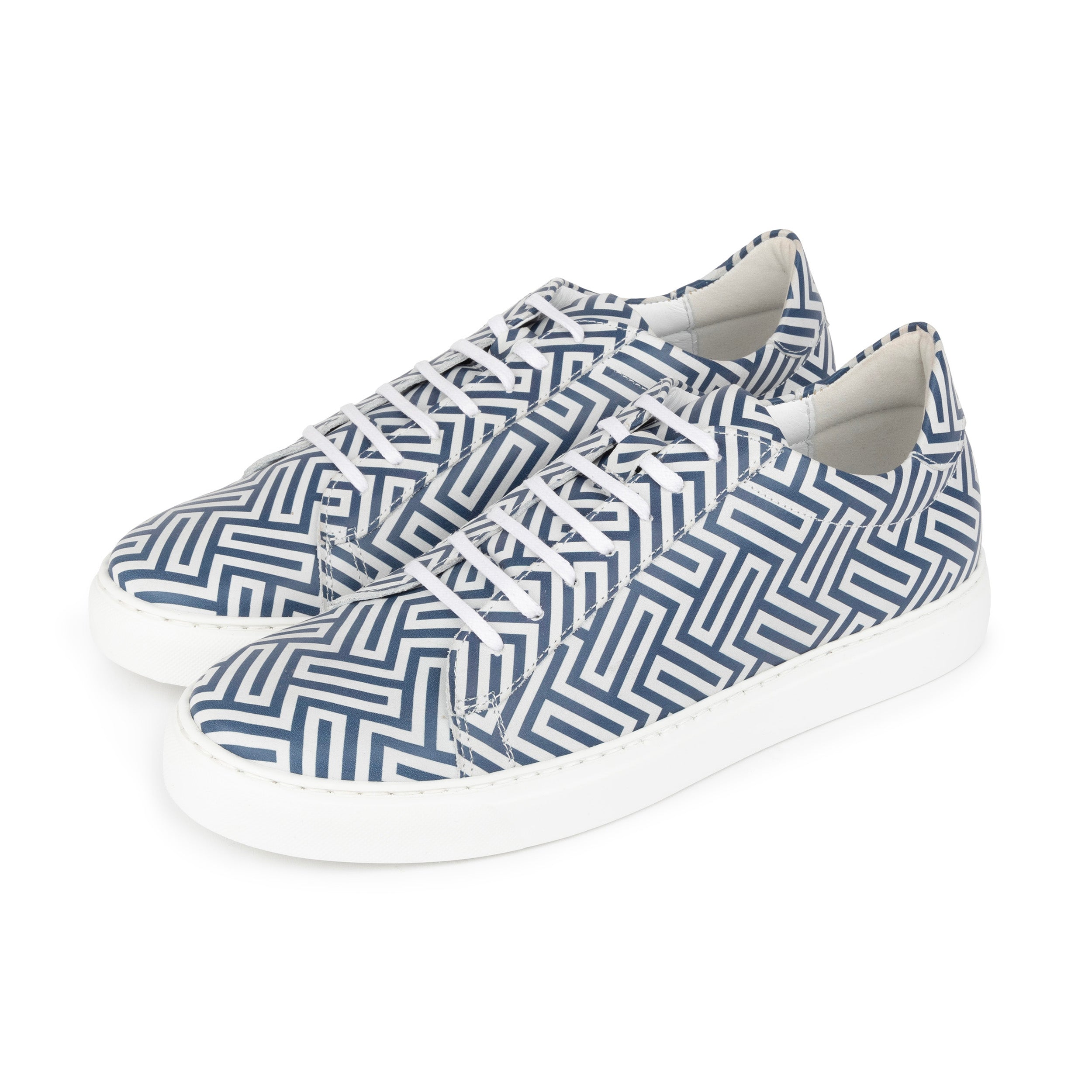 Fortune - Maze Print - Men's Leather Trainer