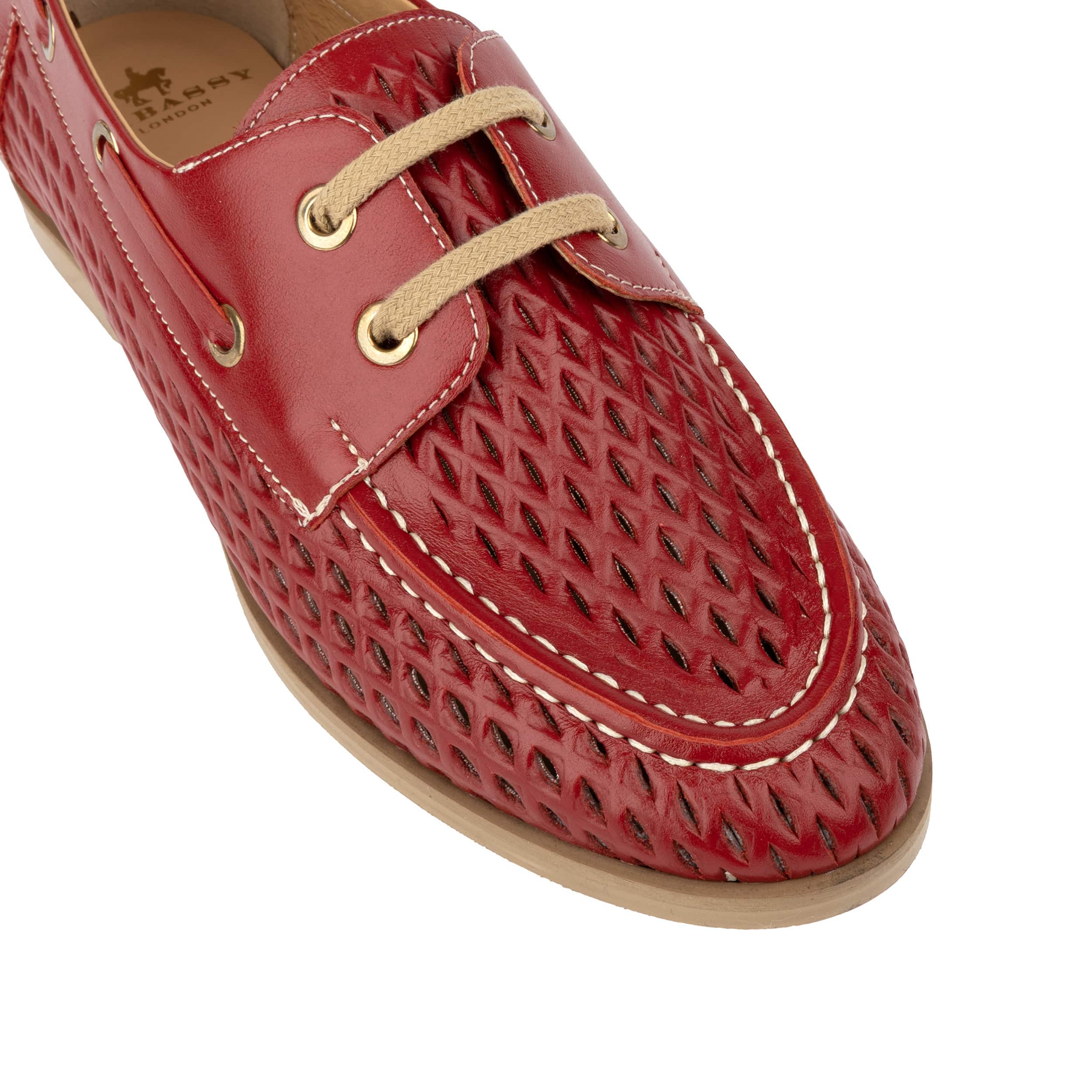Row Your Boat - Red - Women's Leather Boat Shoes