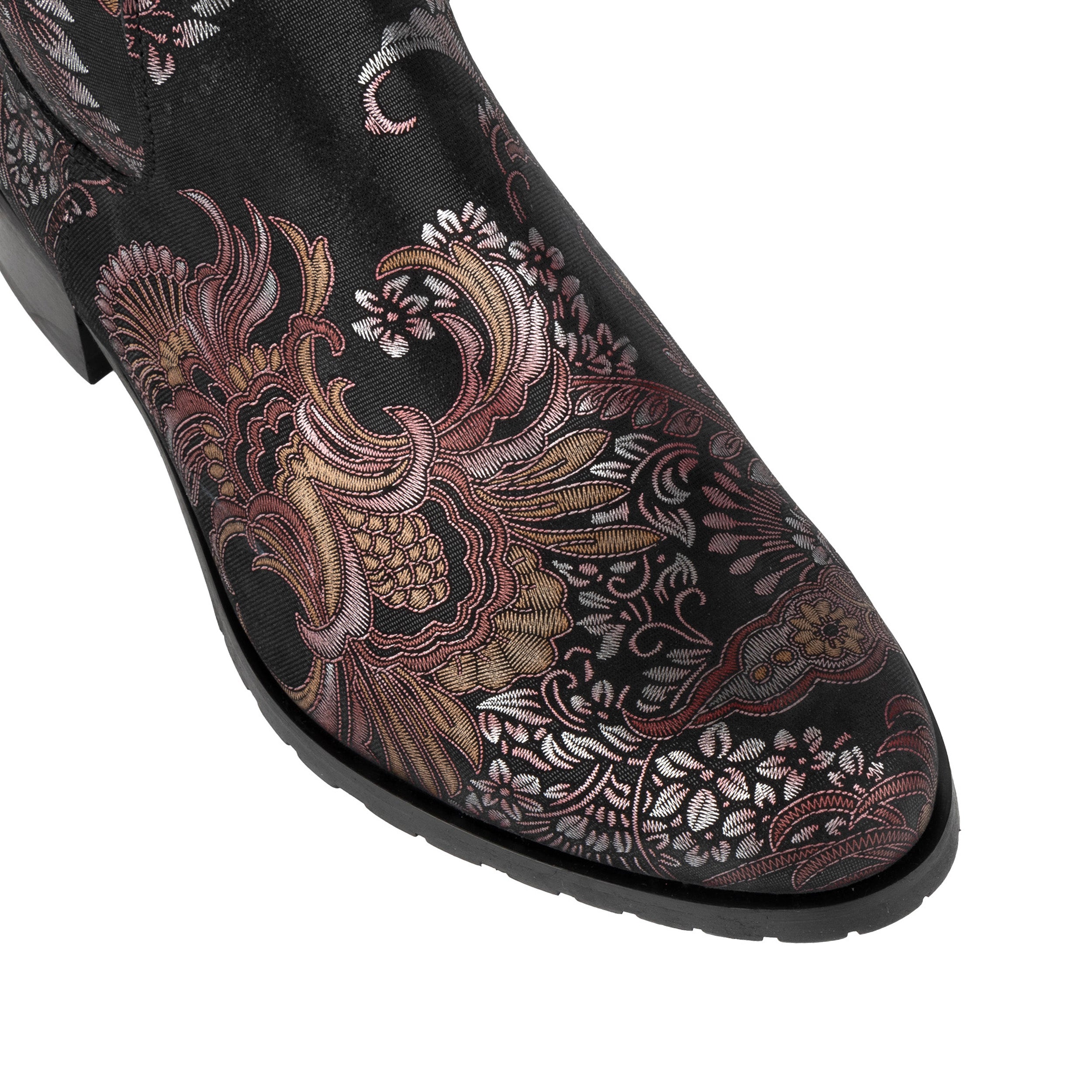 Rubix - Black & Burgundy - Women's full length zip long boot