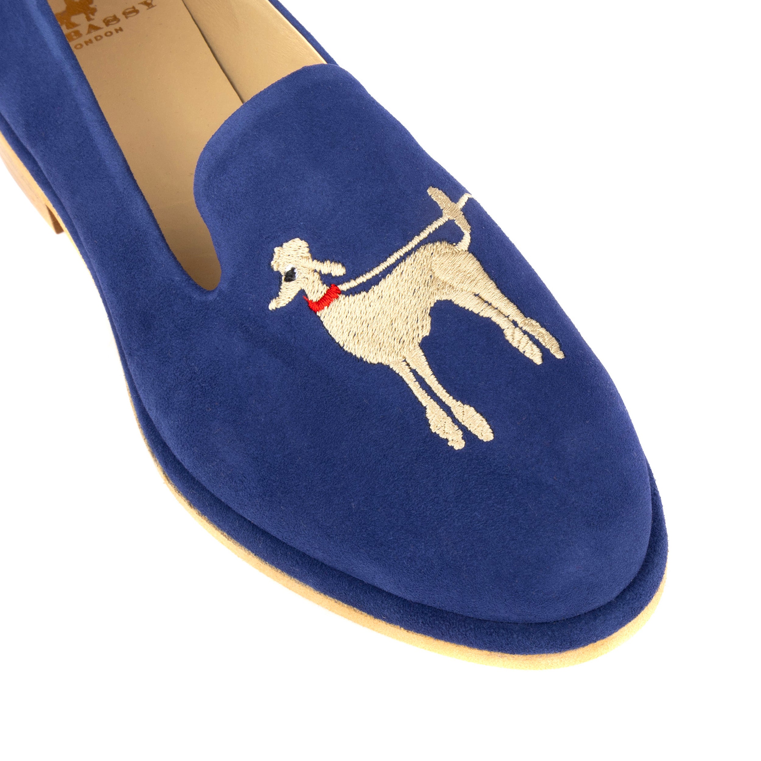 Fetch - Blue - Women's round toe animal petterned comfy leather loafer