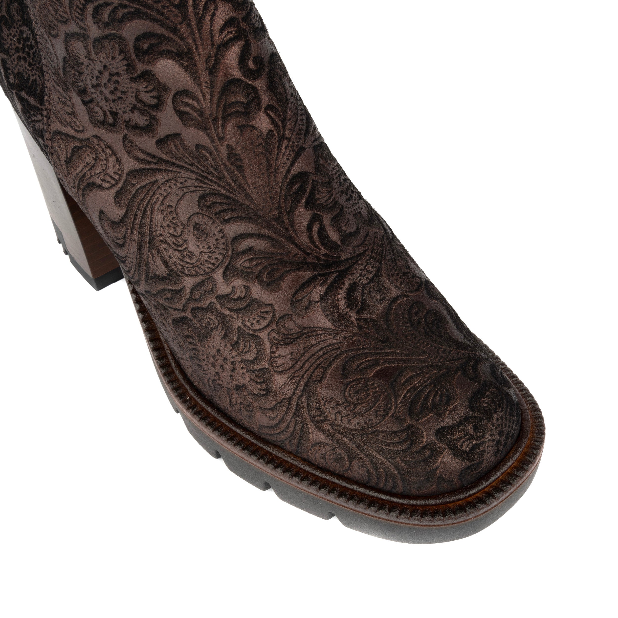 Lurdes - Burgundy Floral - Women's Long Boot