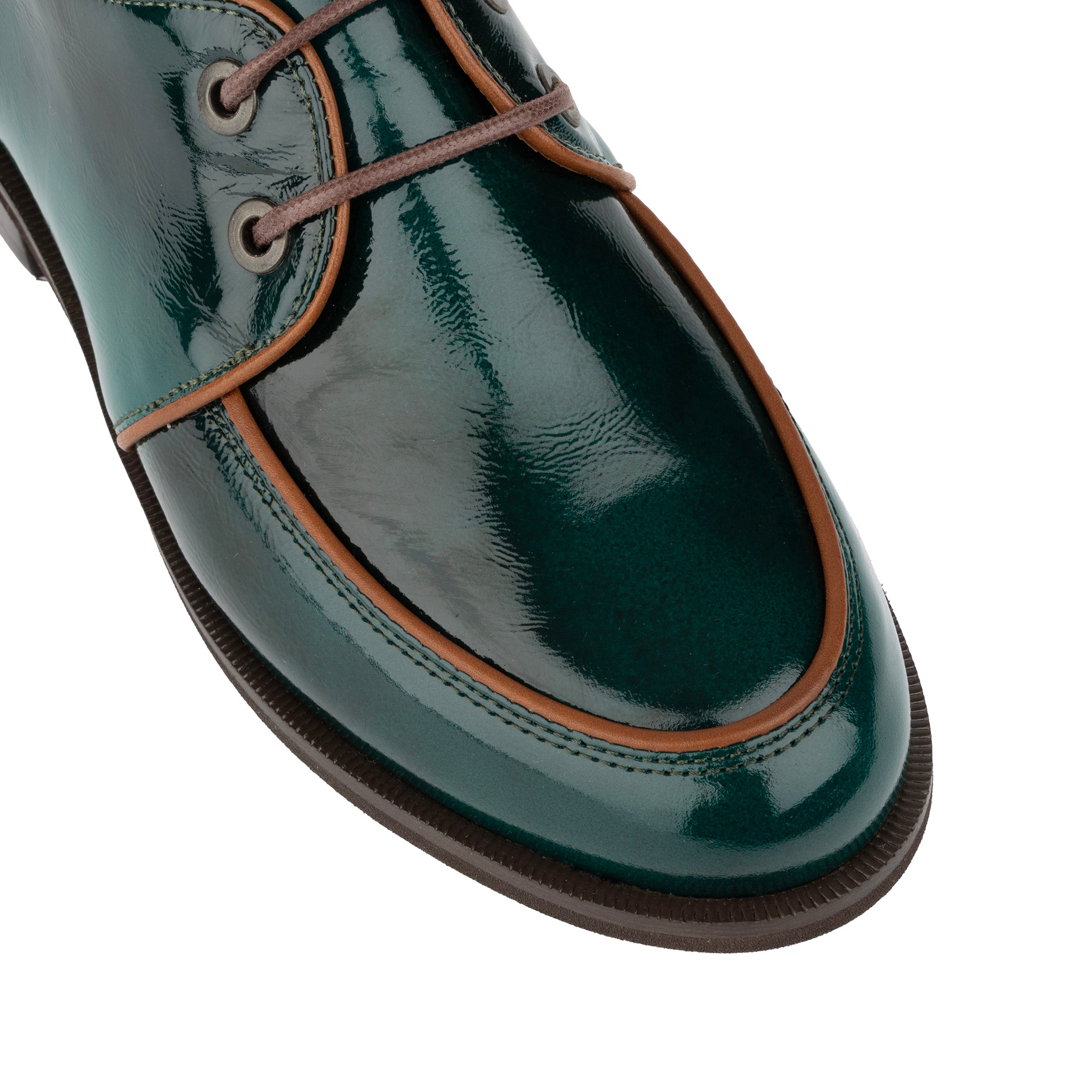 Kiss - Green - Women's patent leather lace up shoe