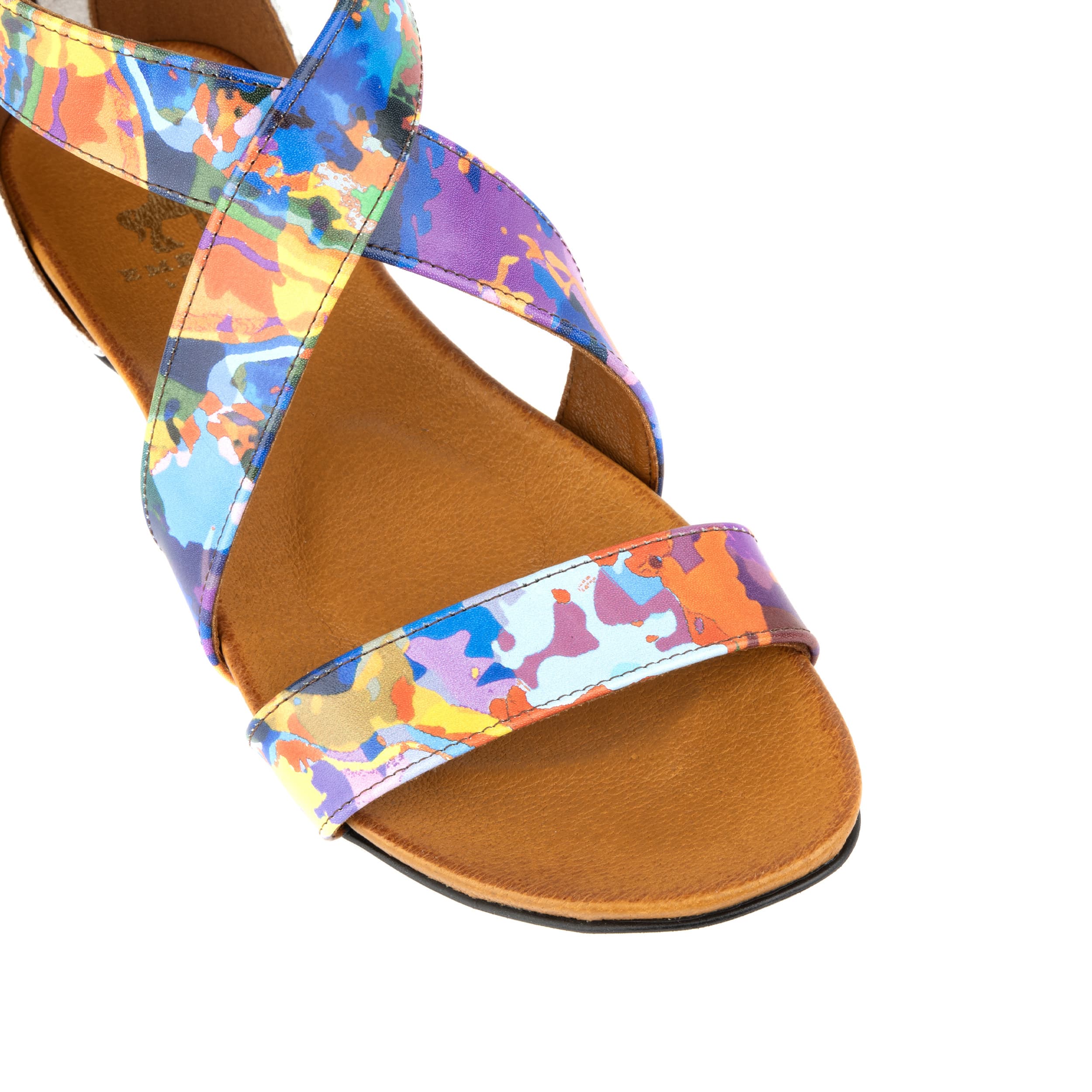 Isabella - Summer Colours - Women's cross strap sandal with covered heel