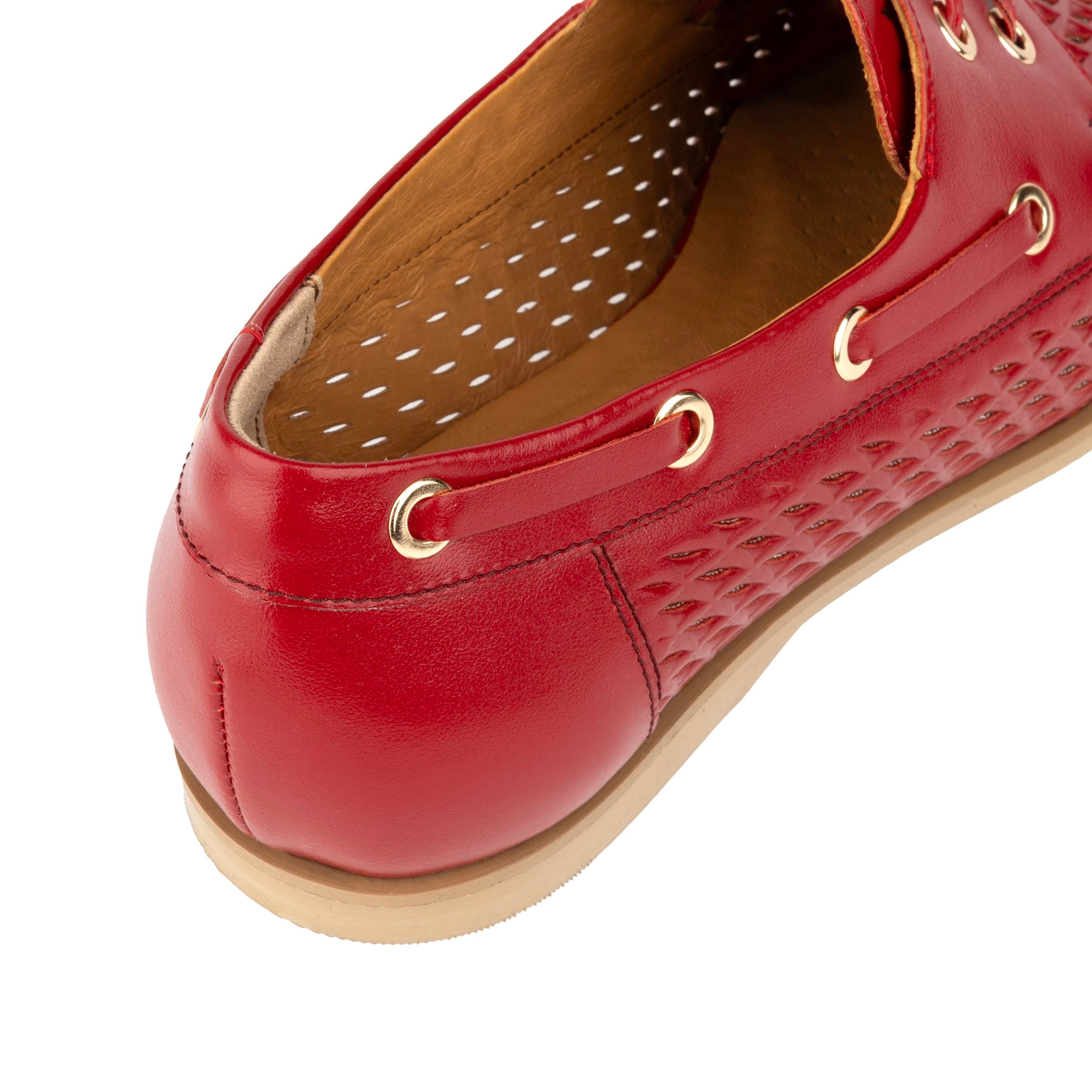 Row Your Boat - Red - Women's Leather Boat Shoes