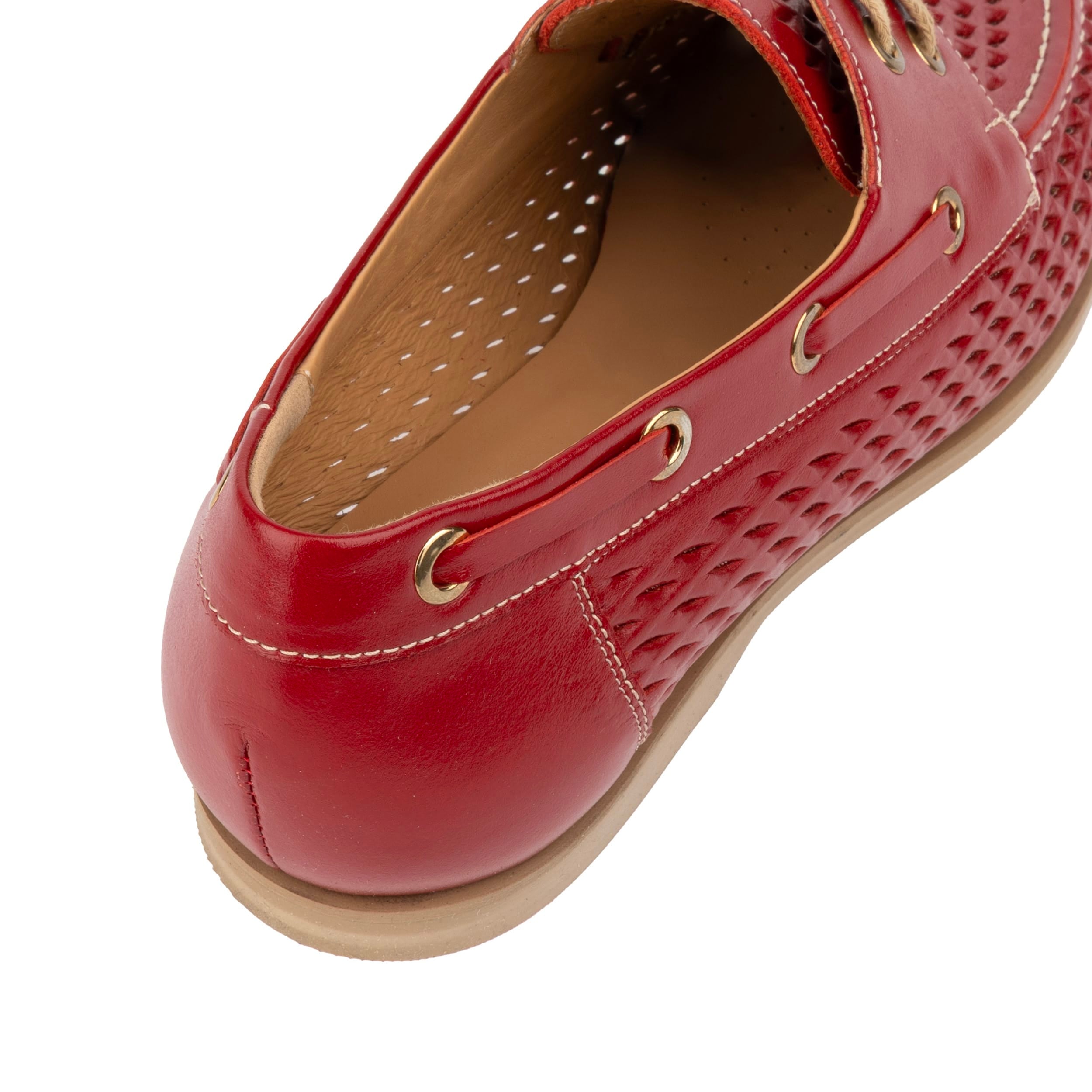 Row Your Boat - Red - Women's Leather Boat Shoes