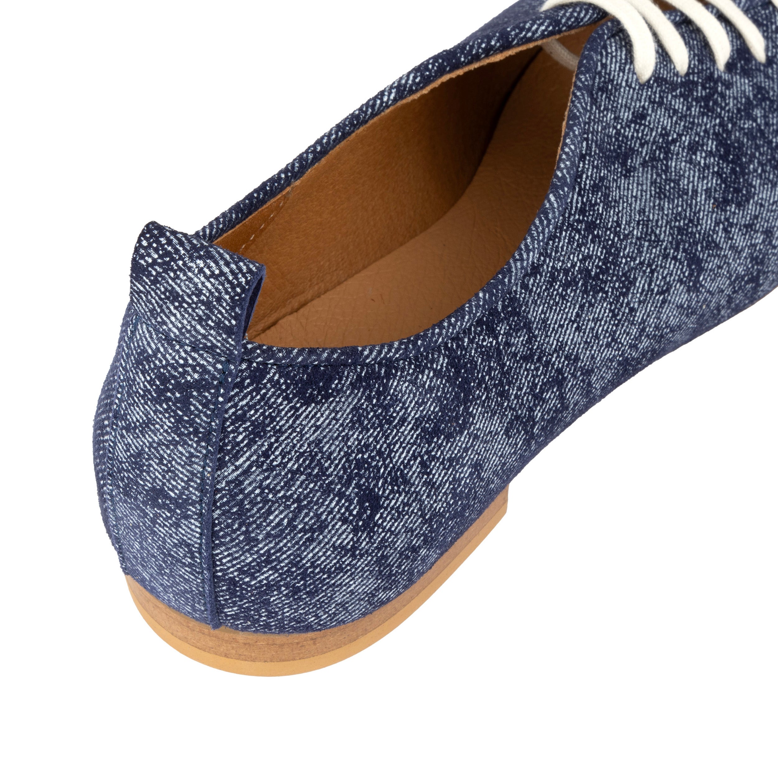 Skyline - Denim - Women's Suede & Denim Lace Up Ballet Pump