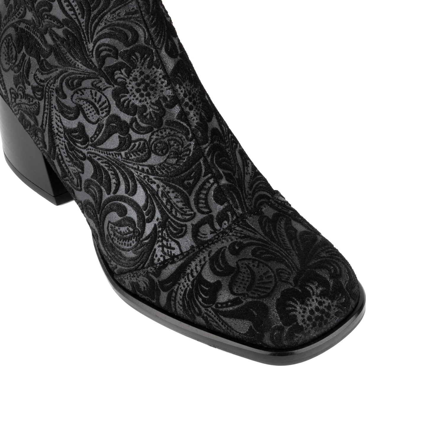 Leticia - Black Floral Emboss