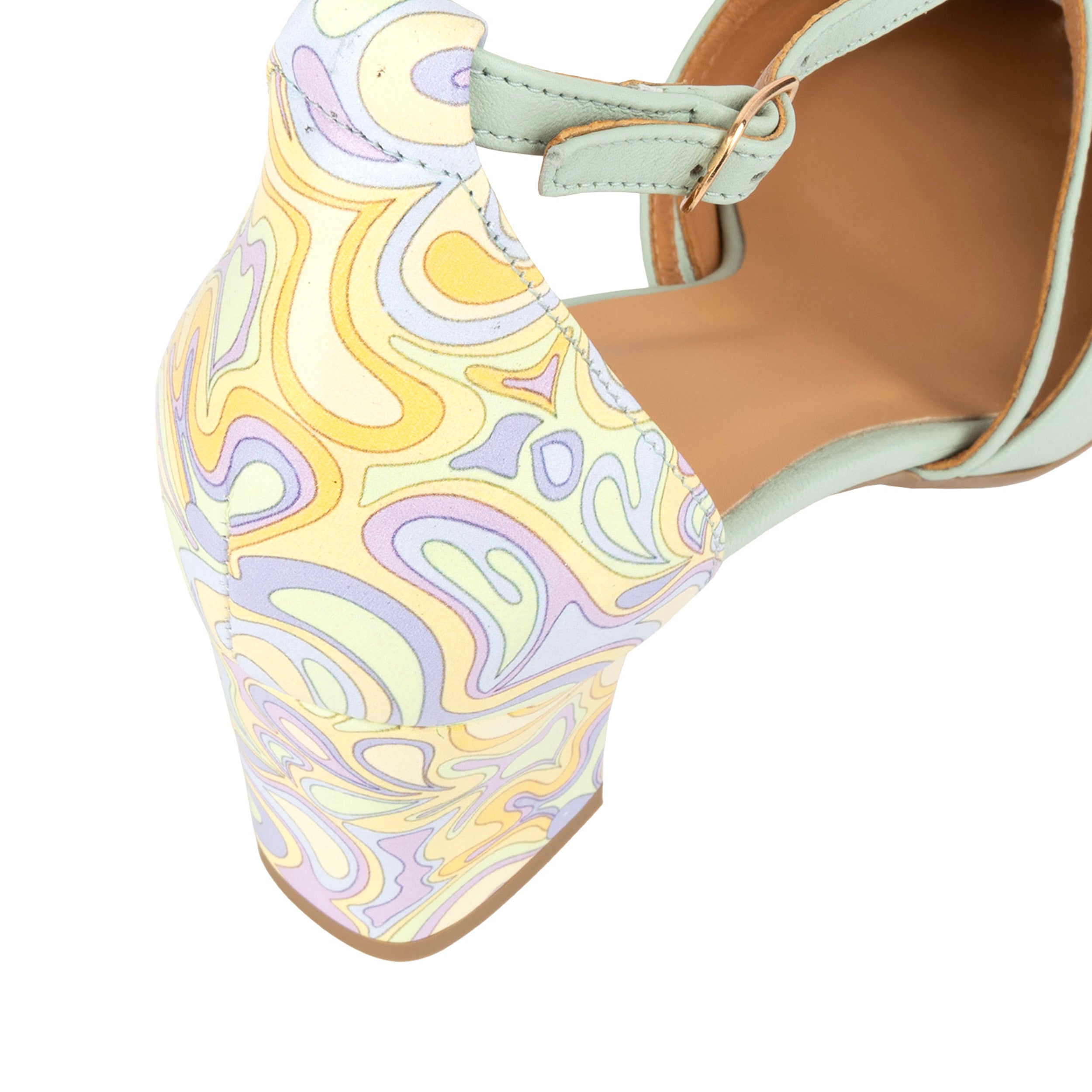 Dannii - Mint & Pastel Multi - Women's Leather Closed-Toe Block Heel