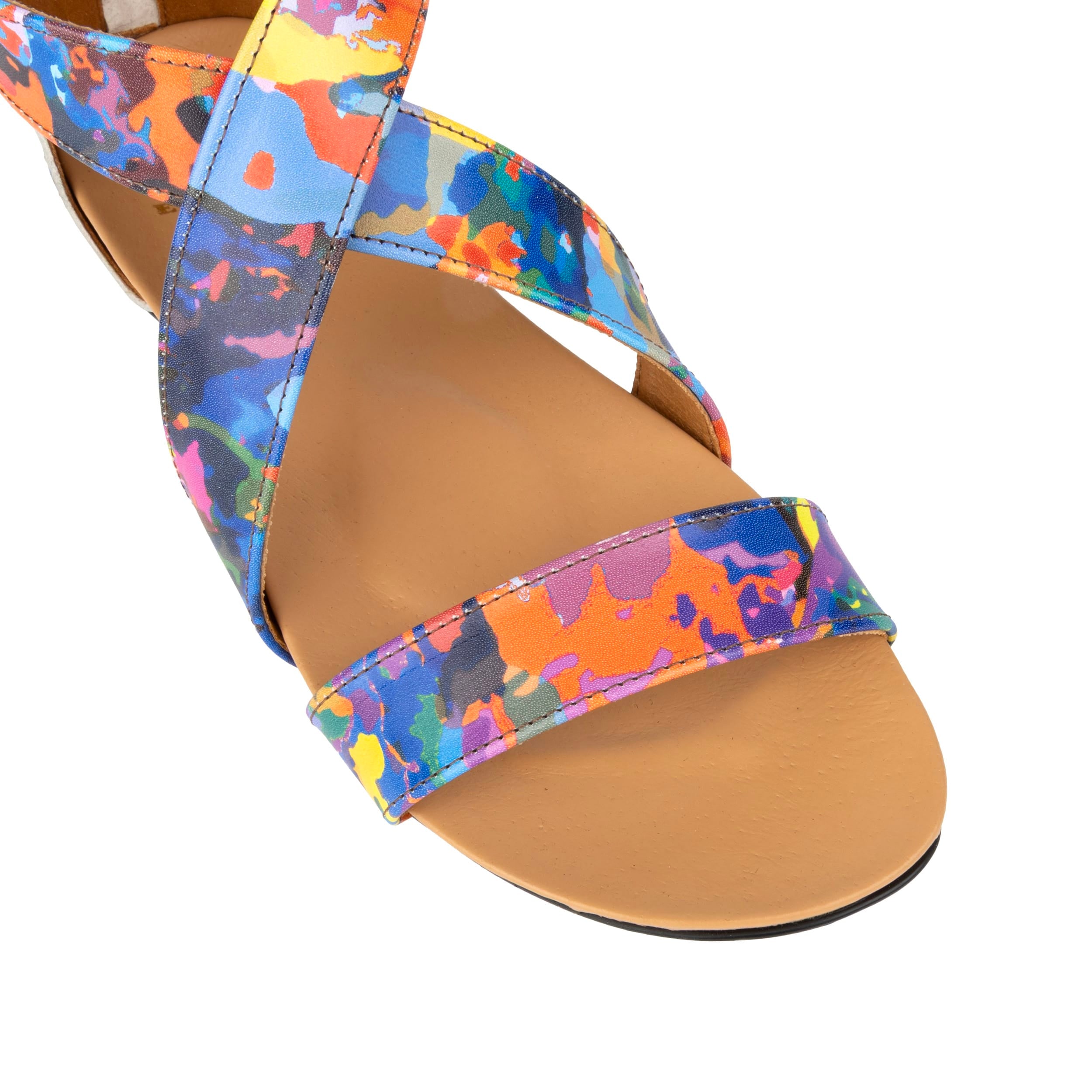 Isabella - Summer Colours - Women's cross strap sandal with covered heel