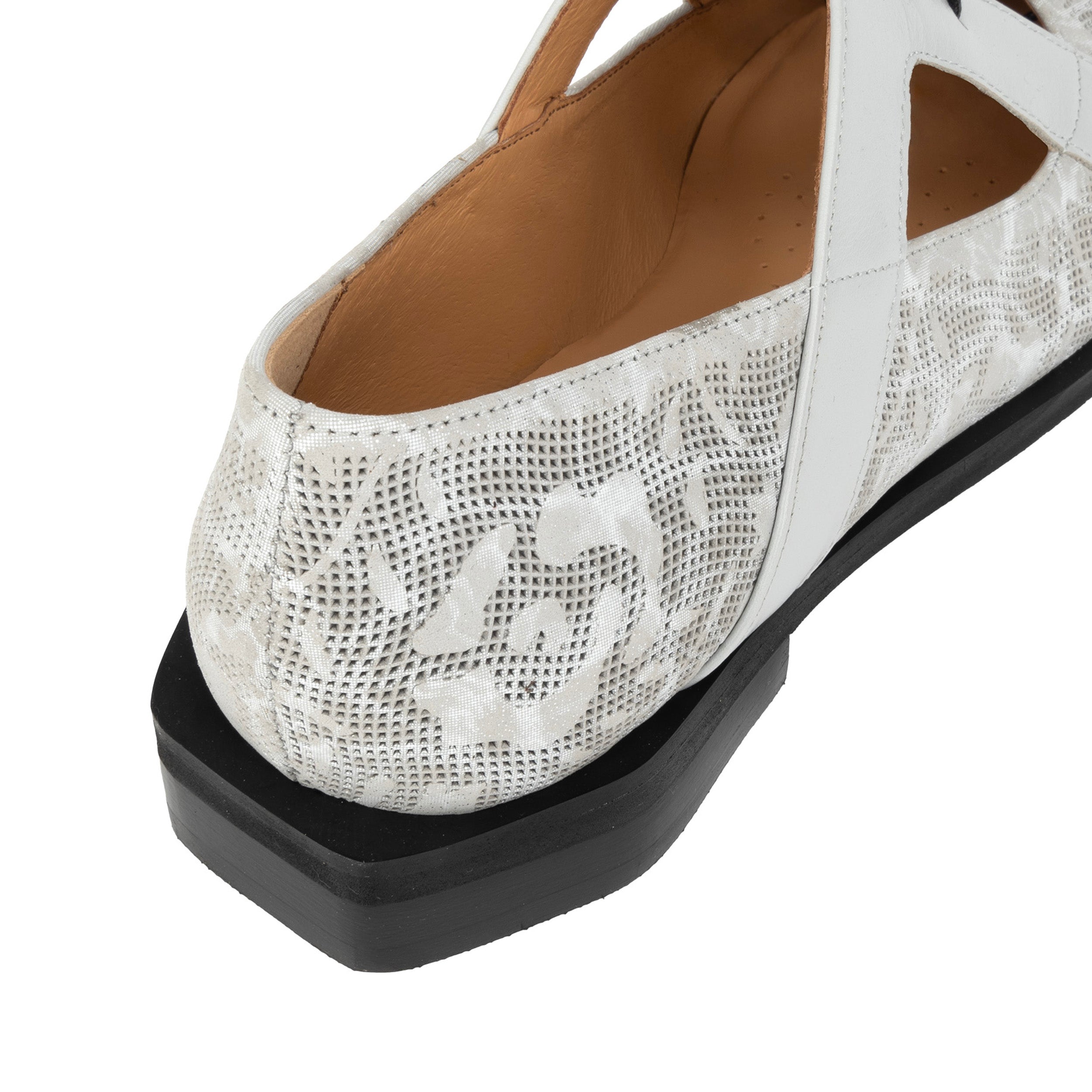 Harlowe - Grey - Women's cutout leather lace up shoe