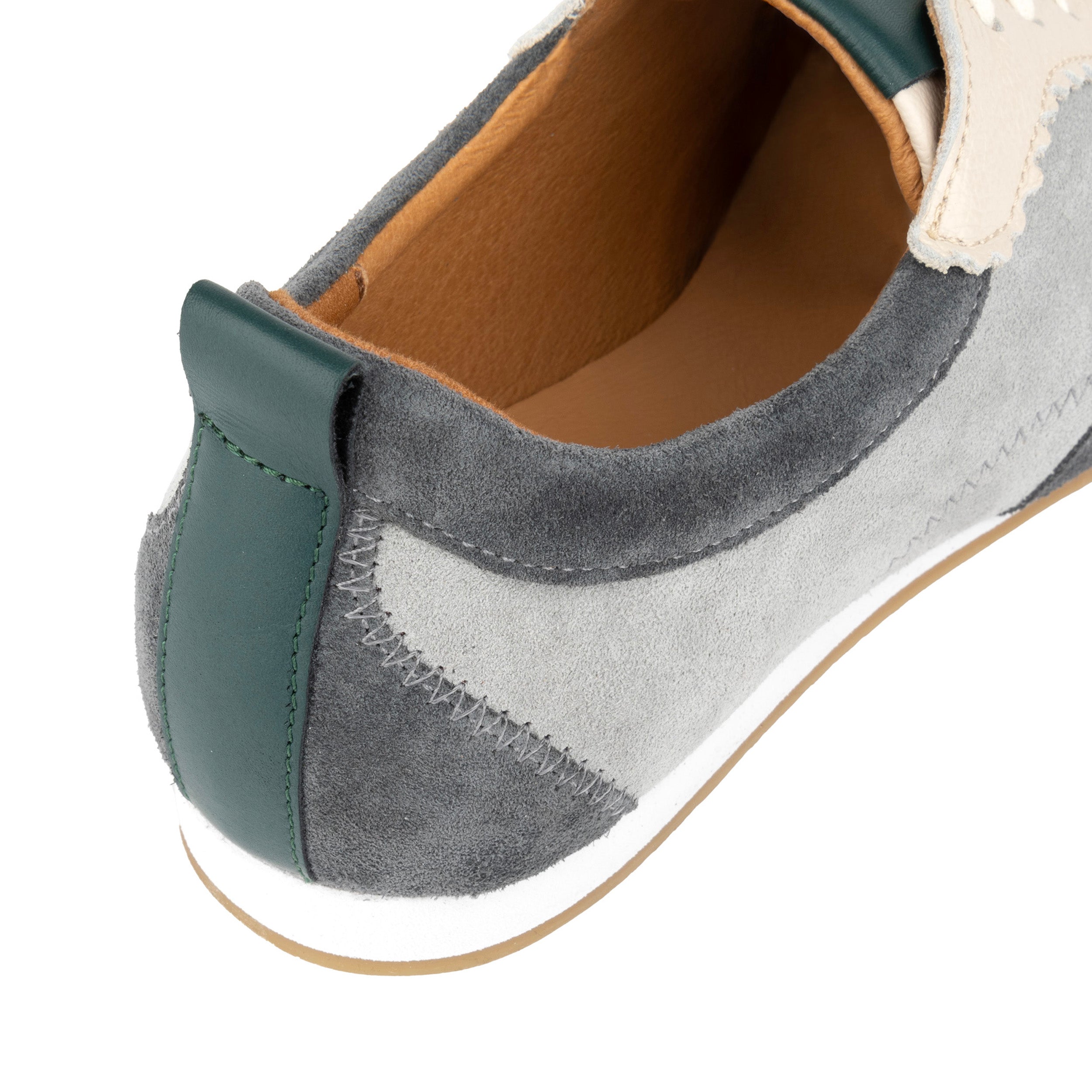 Shoreditch - Grey - Women's Leather & Suede Slim Trainer