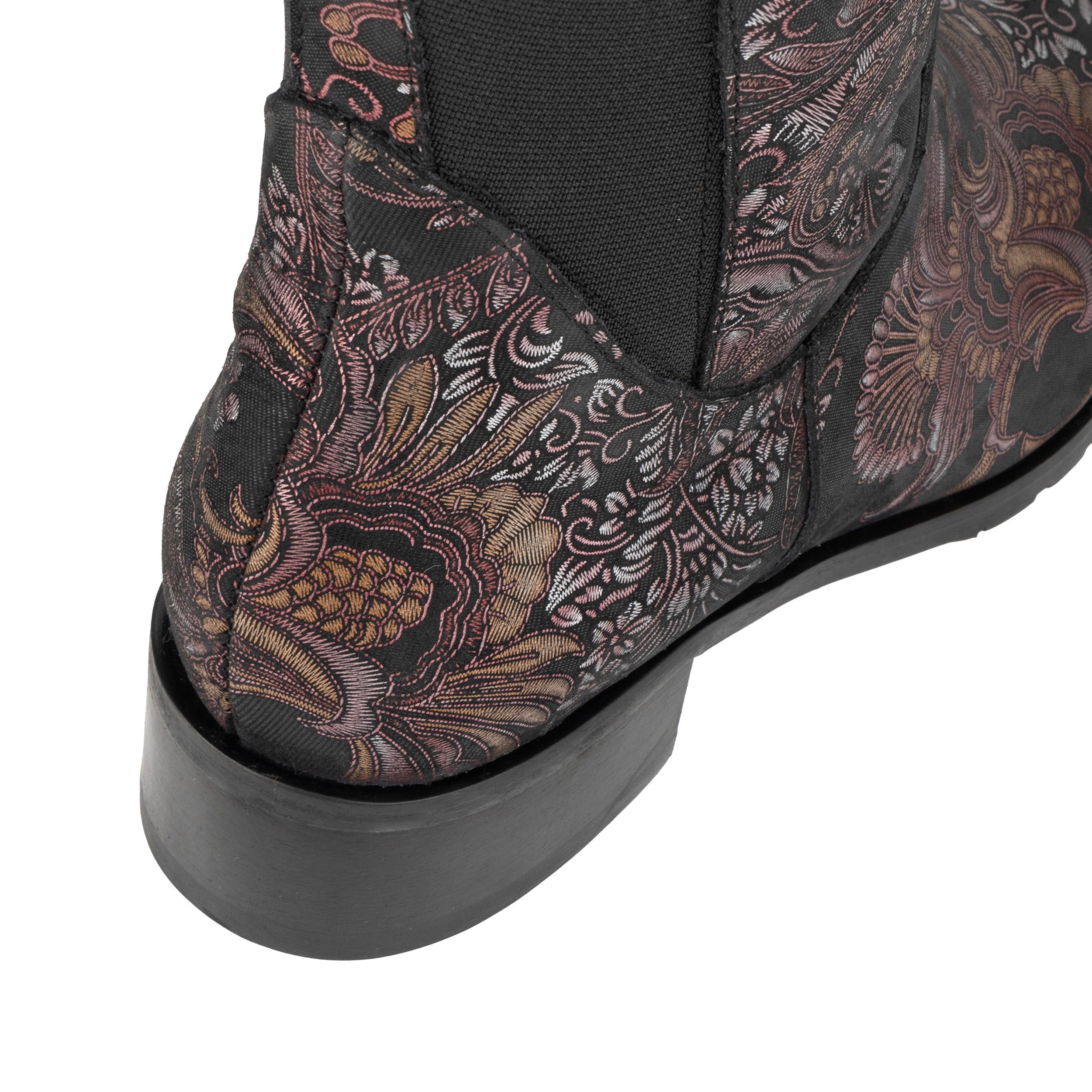 Rubix - Black & Burgundy - Women's full length zip long boot